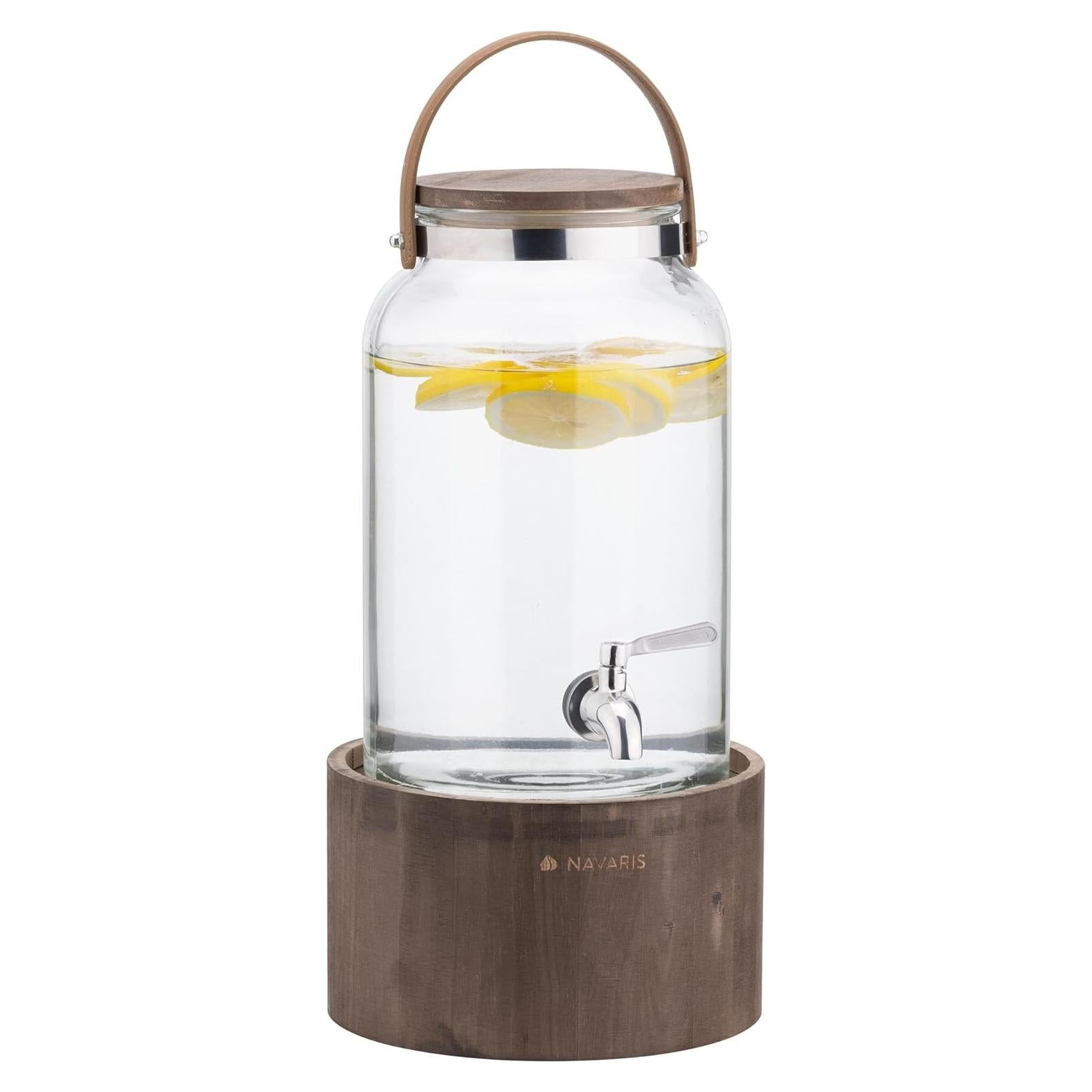 Dispensador de Bebidas de Vidrio Navaris 5.6L con Grifo de Acero