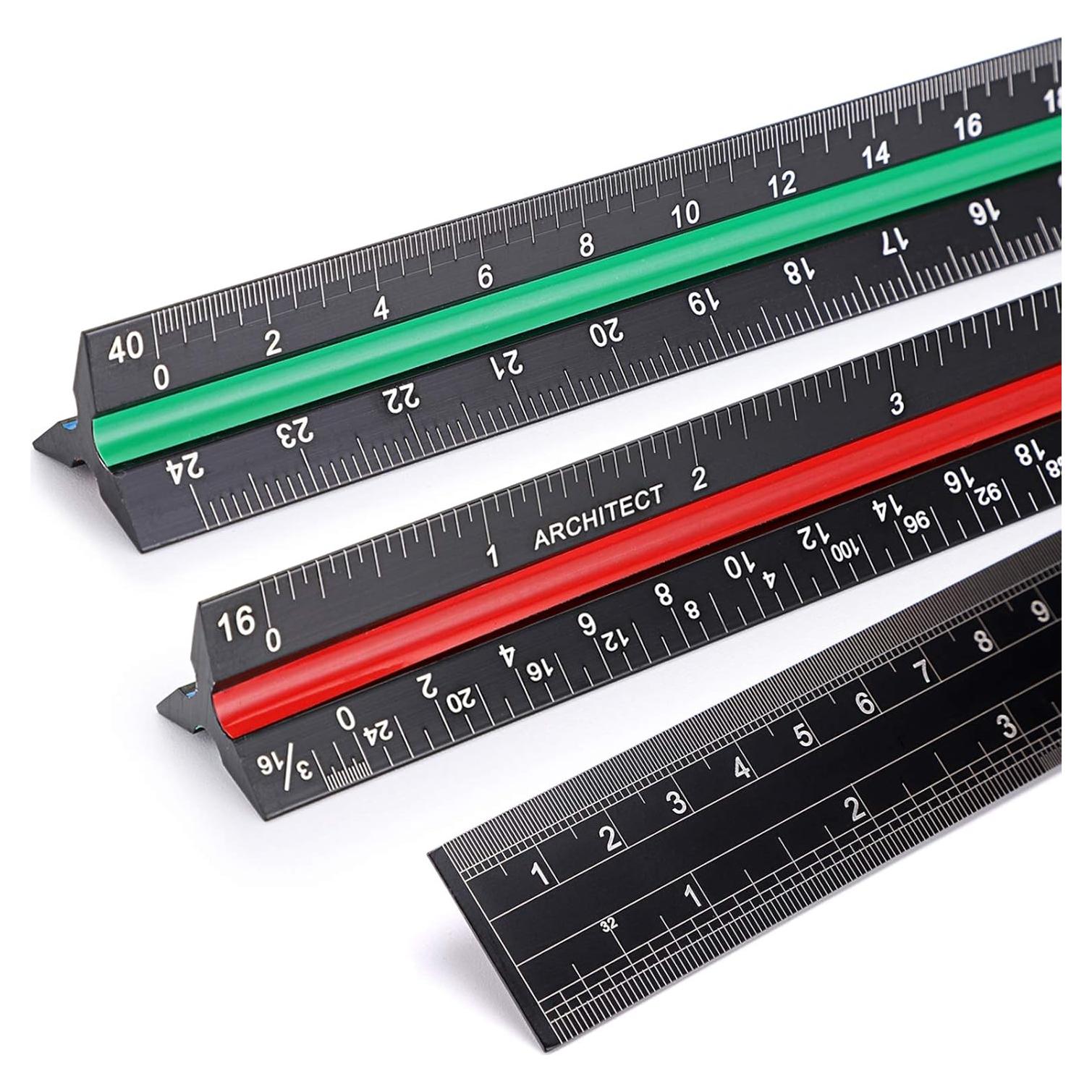 Set de 3 Reglas Triangulares de Aluminio OwnMy 30.48 cm