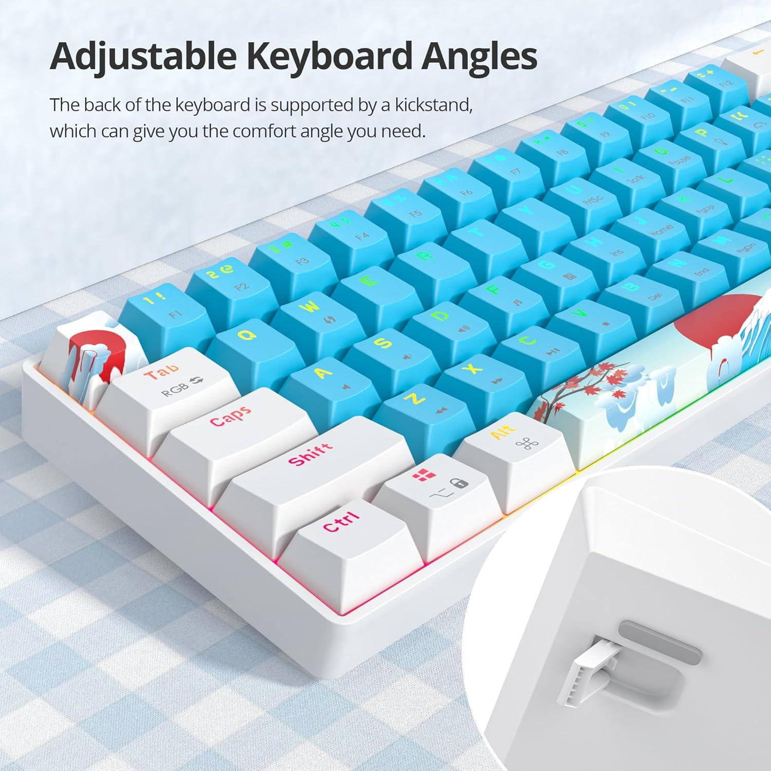 Teclado Mecánico Compacto 60% SbocKeeb RGB Azul 61 Teclas