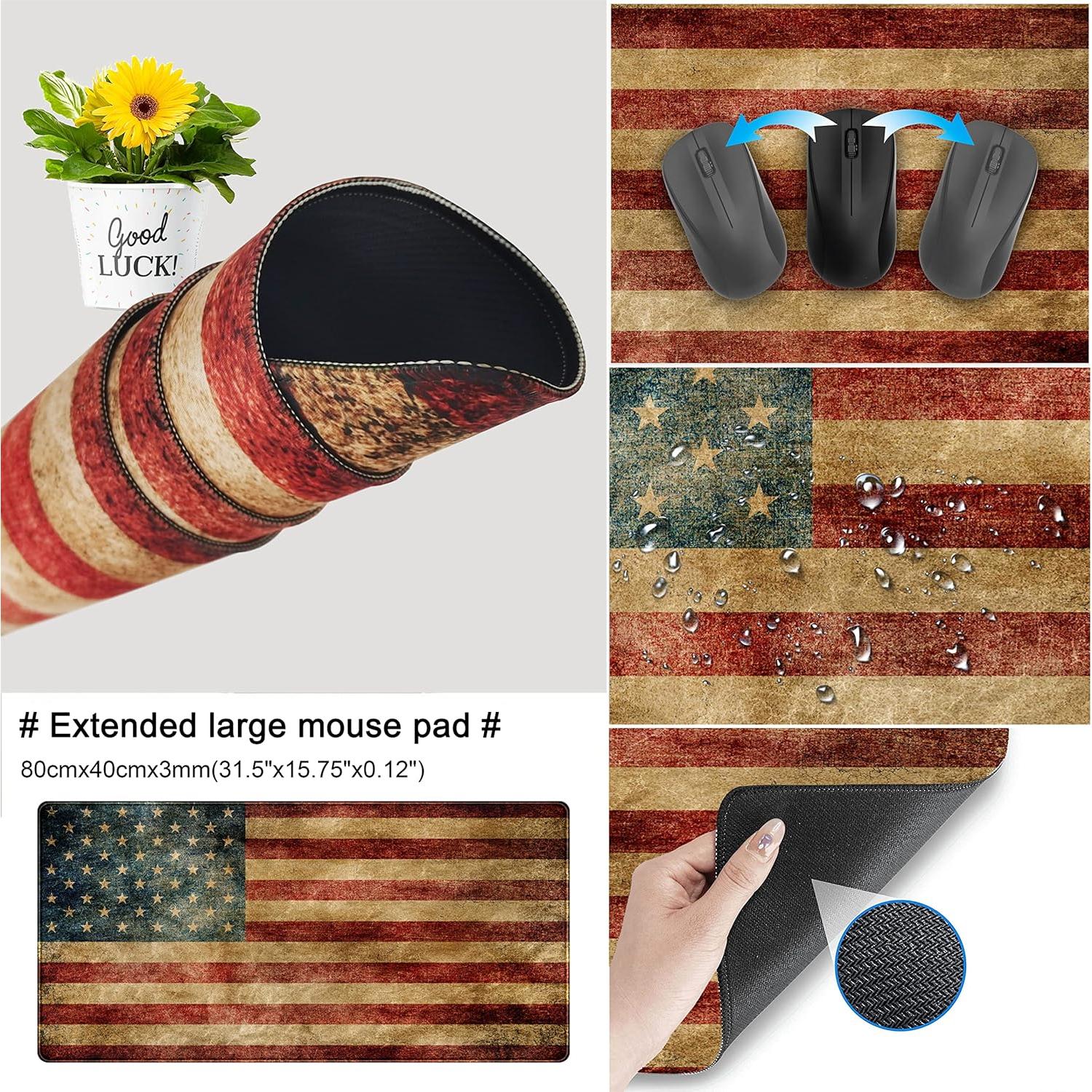 Alfombrilla de Escritorio DSKGSJH XXL con Banderas Americanas