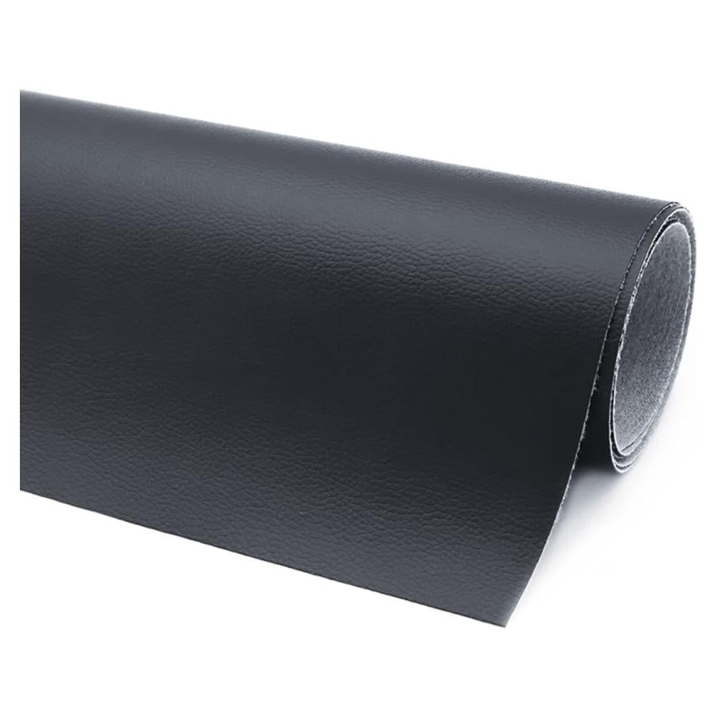 Hoja de Vinilo de Cuero Sintético Autoadhesivo Negro 44x200cm
