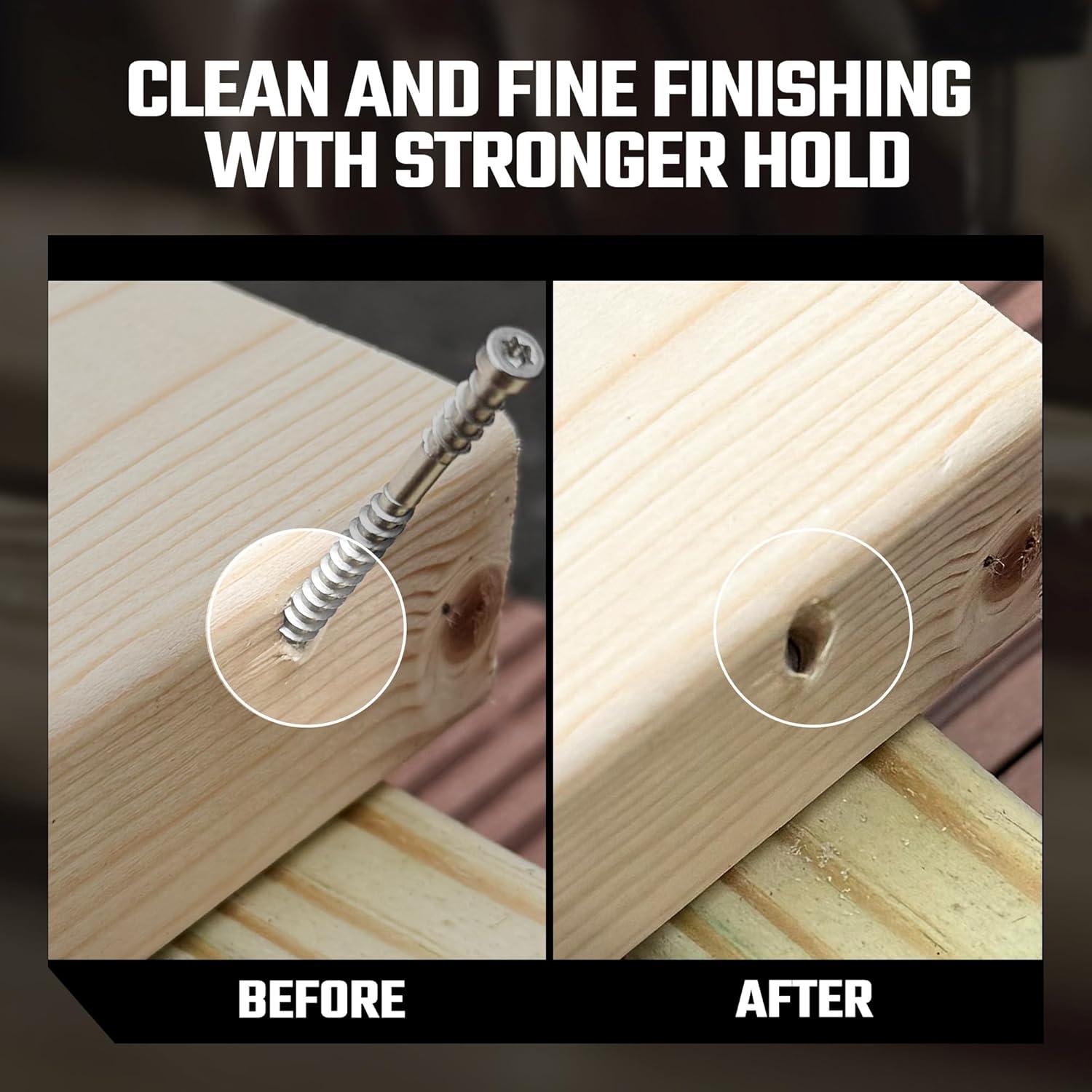 Tornillos de Acabado Oculto FastenMon 304 T-10 150pcs 3.81cm