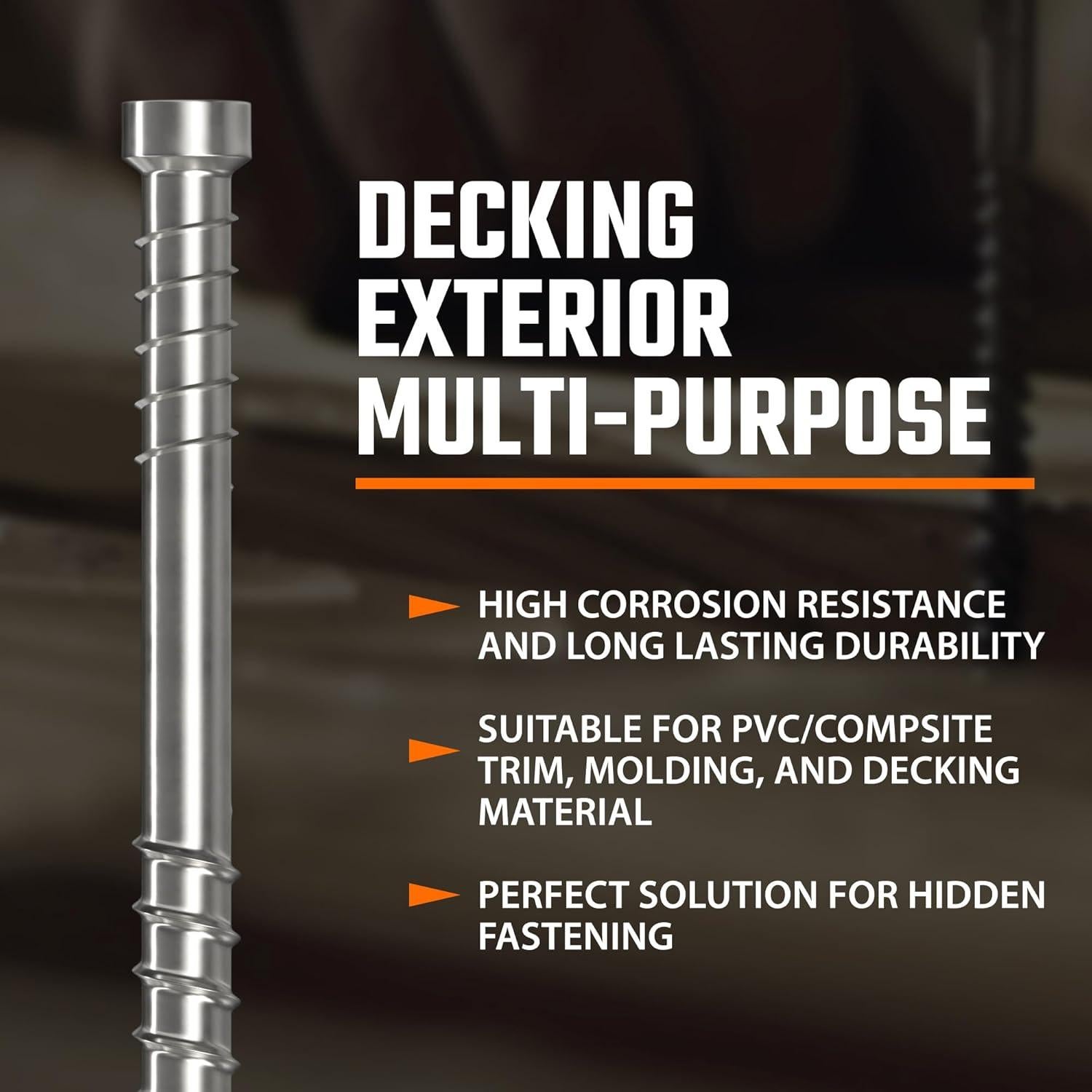 Tornillos de Acabado Oculto FastenMon 304 T-10 150pcs 3.81cm