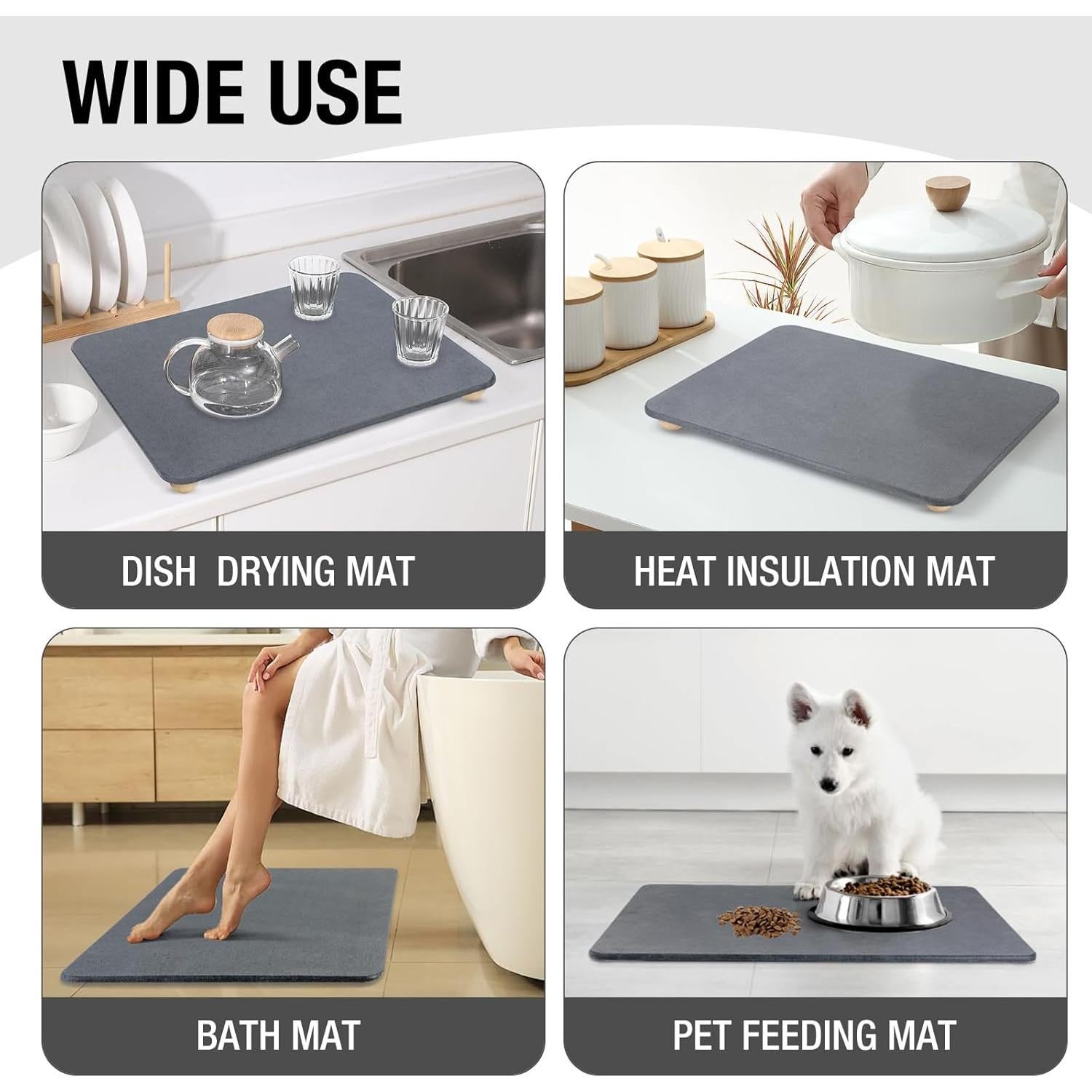 Alfombrilla de Secado Ecológica ZACELOVE 40.6x30.5cm Antideslizante