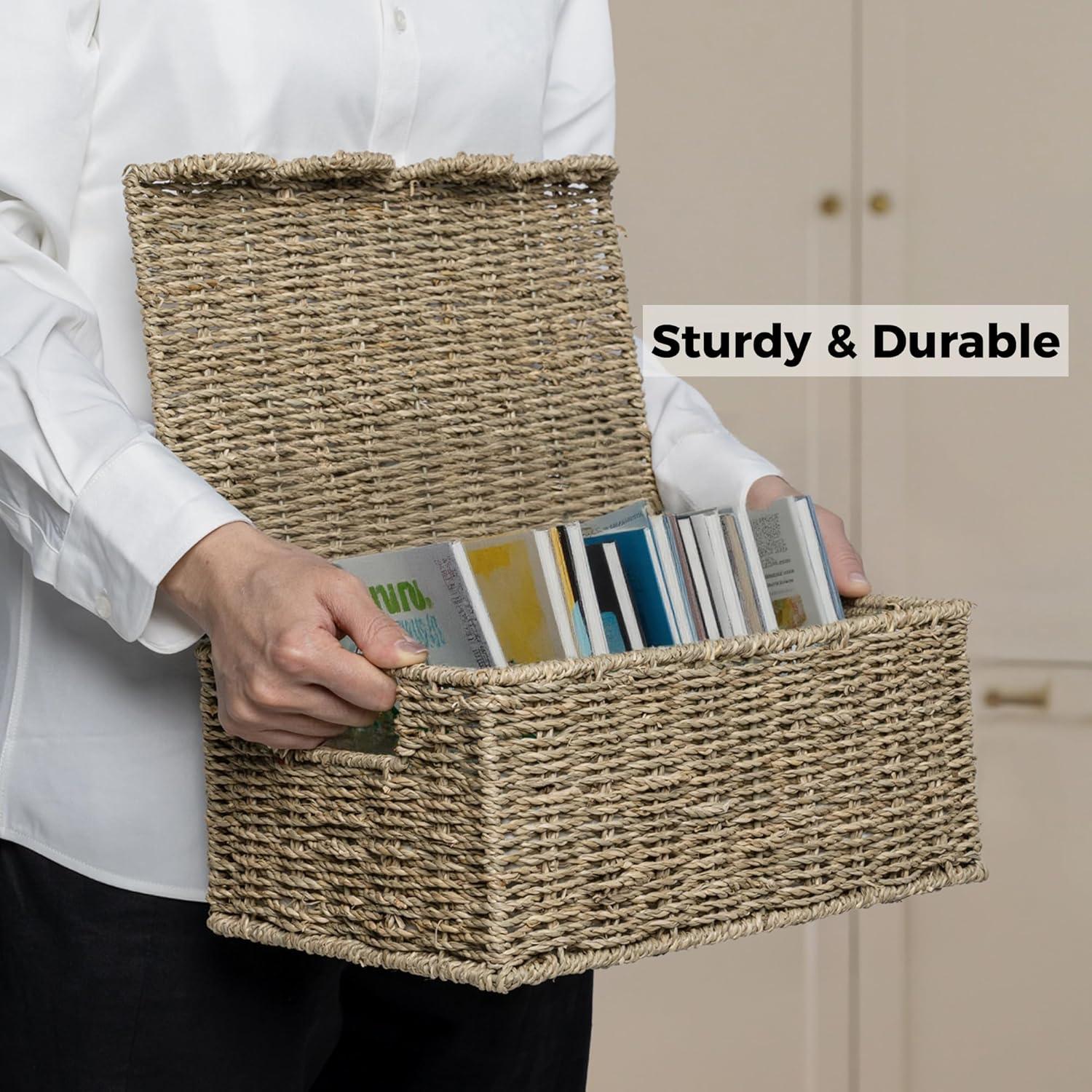 Cesta de Almacenamiento StorageWorks de Mimbre con Tapa 33x24x15cm