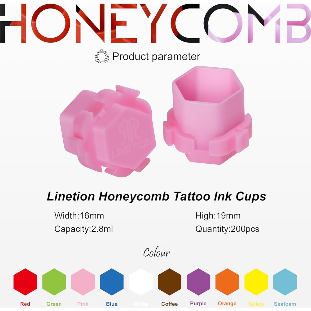 Tazas de Tinta para Tatuajes Linetion 200 Pcs Ecológicas Verde