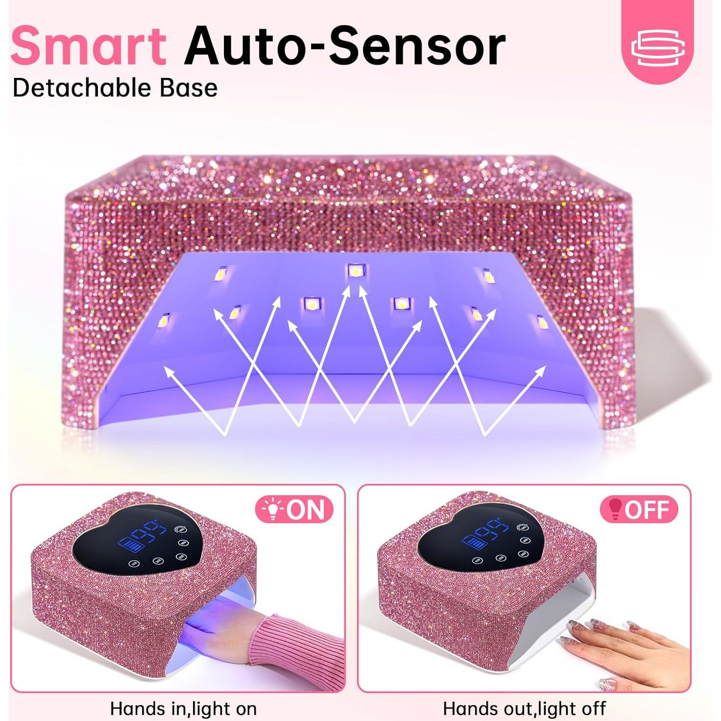 Lámpara de Uñas LED UV 72W CHRISTINE SHELLY Rosa Inalámbrica