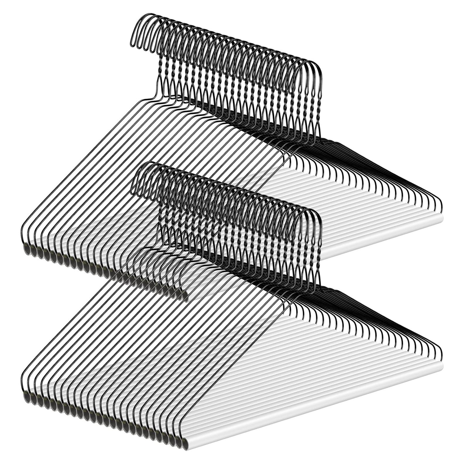 50 Perchas de Alambre Yuntau 40.64 cm para Ropa Negra