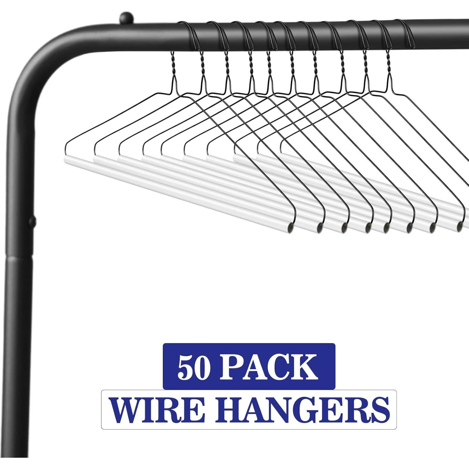 50 Perchas de Alambre Yuntau 40.64 cm para Ropa Negra