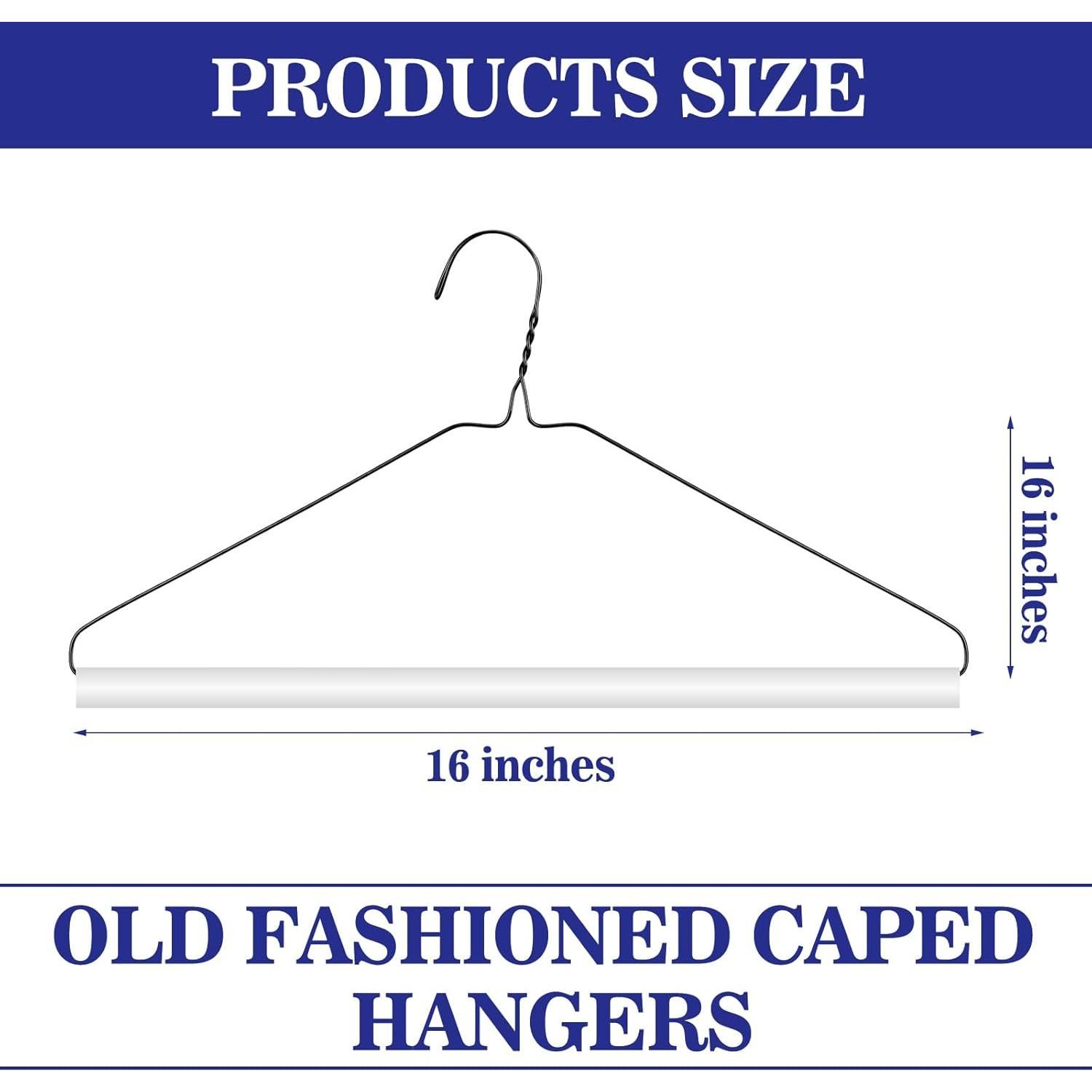 50 Perchas de Alambre Yuntau 40.64 cm para Ropa Negra