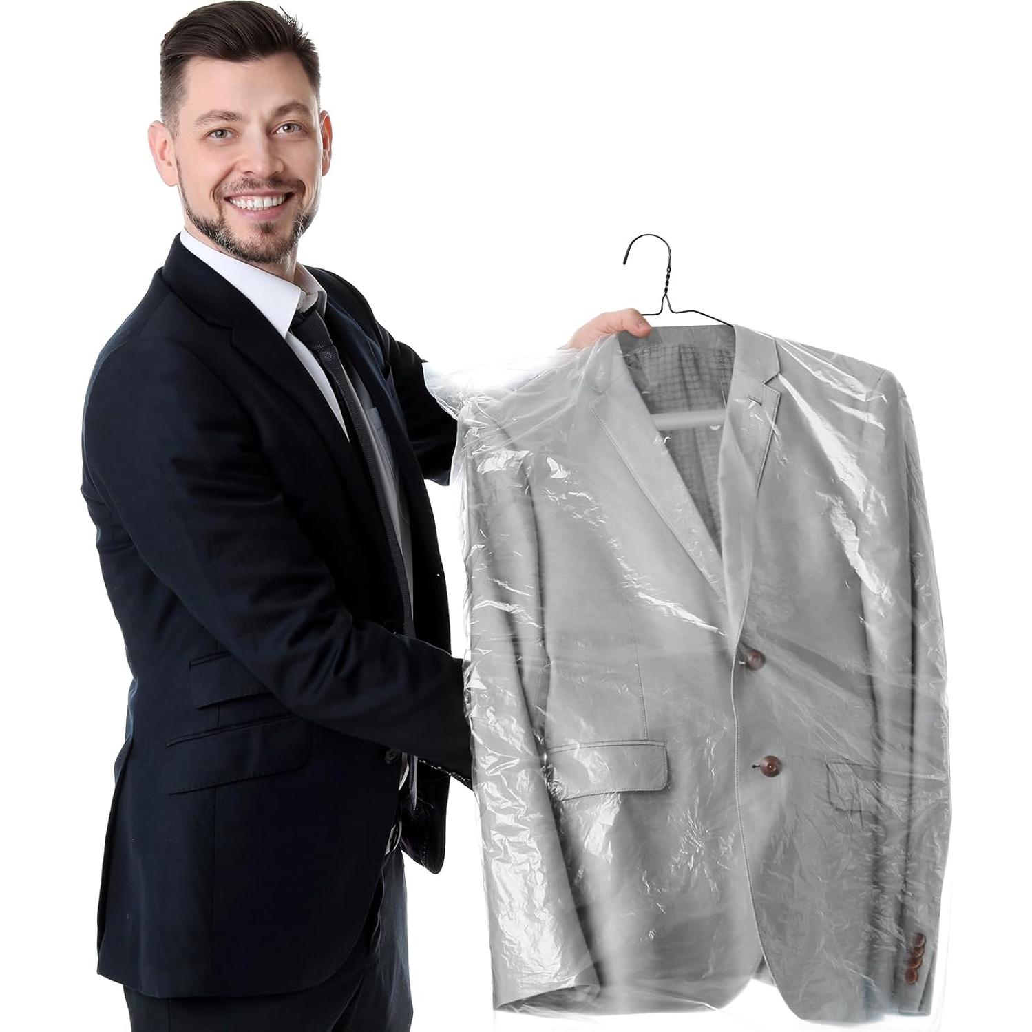 50 Perchas de Alambre Yuntau 40.64 cm para Ropa Negra