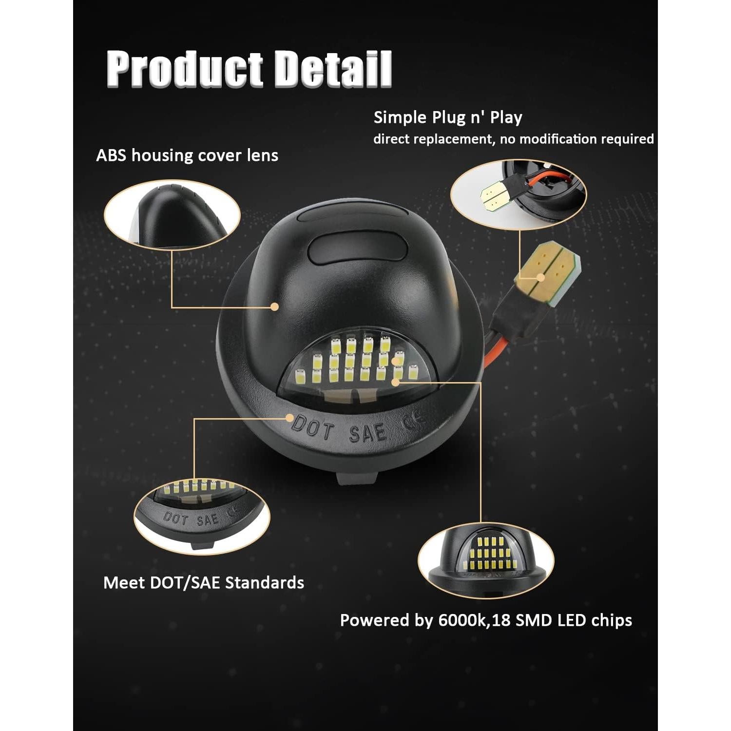 Luz de Placa LED Mejorvista para Ford F150 F250 F350 6000K