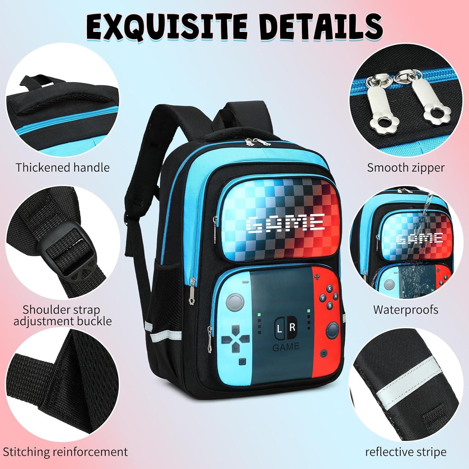 Mochila Escolar Niños Azul y Rojo 26.88L Impermeable