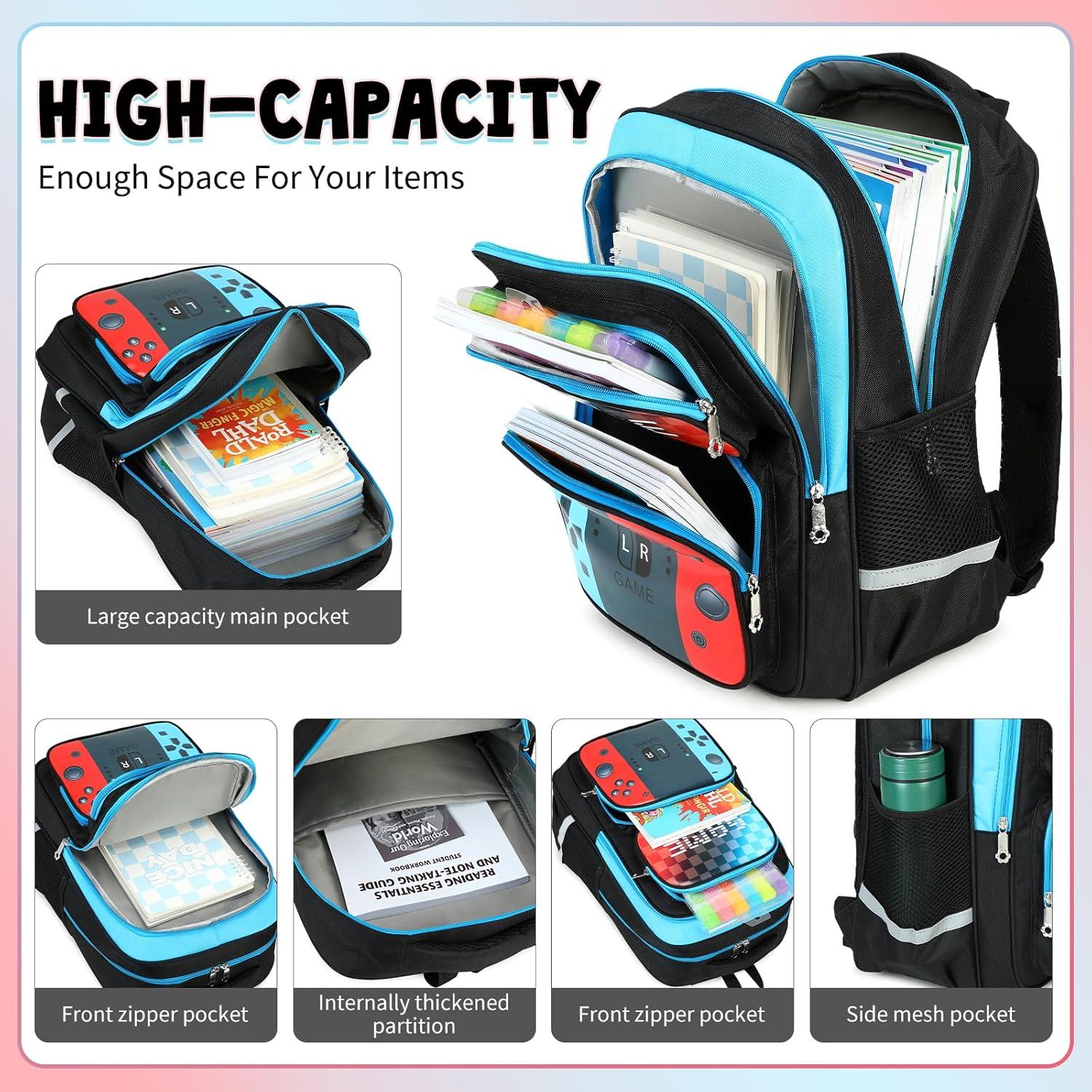 Mochila Escolar Niños Azul y Rojo 26.88L Impermeable