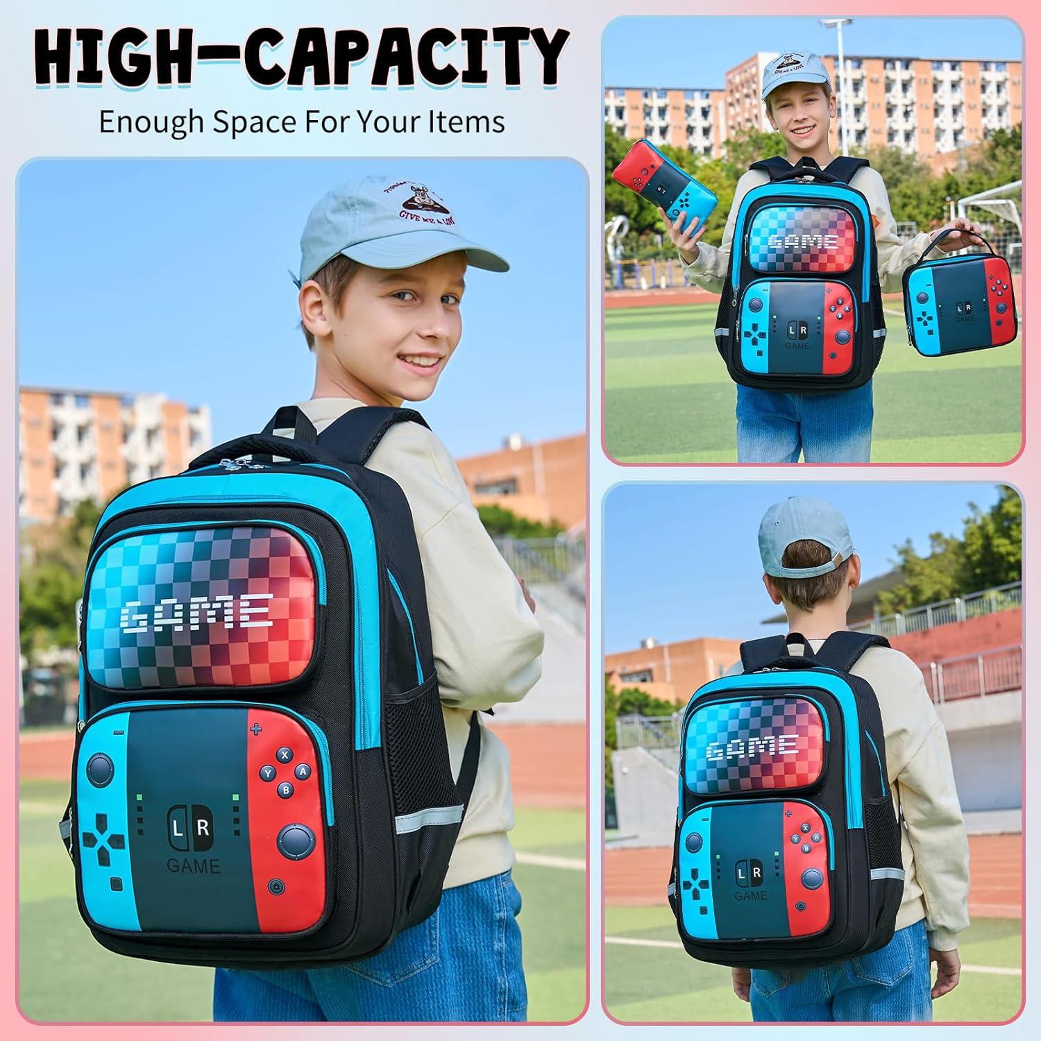 Mochila Escolar Niños Azul y Rojo 26.88L Impermeable