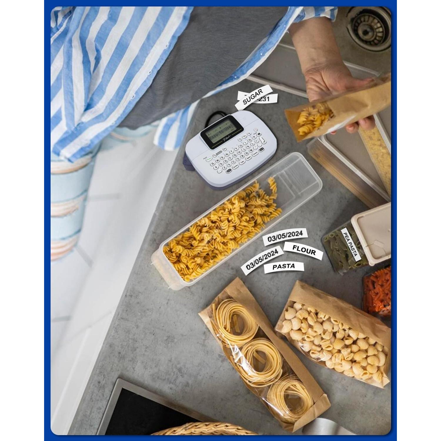 Cinta de Etiqueta 12mm BEYONDTEK MK231 Negro sobre Blanco 5 Paquetes