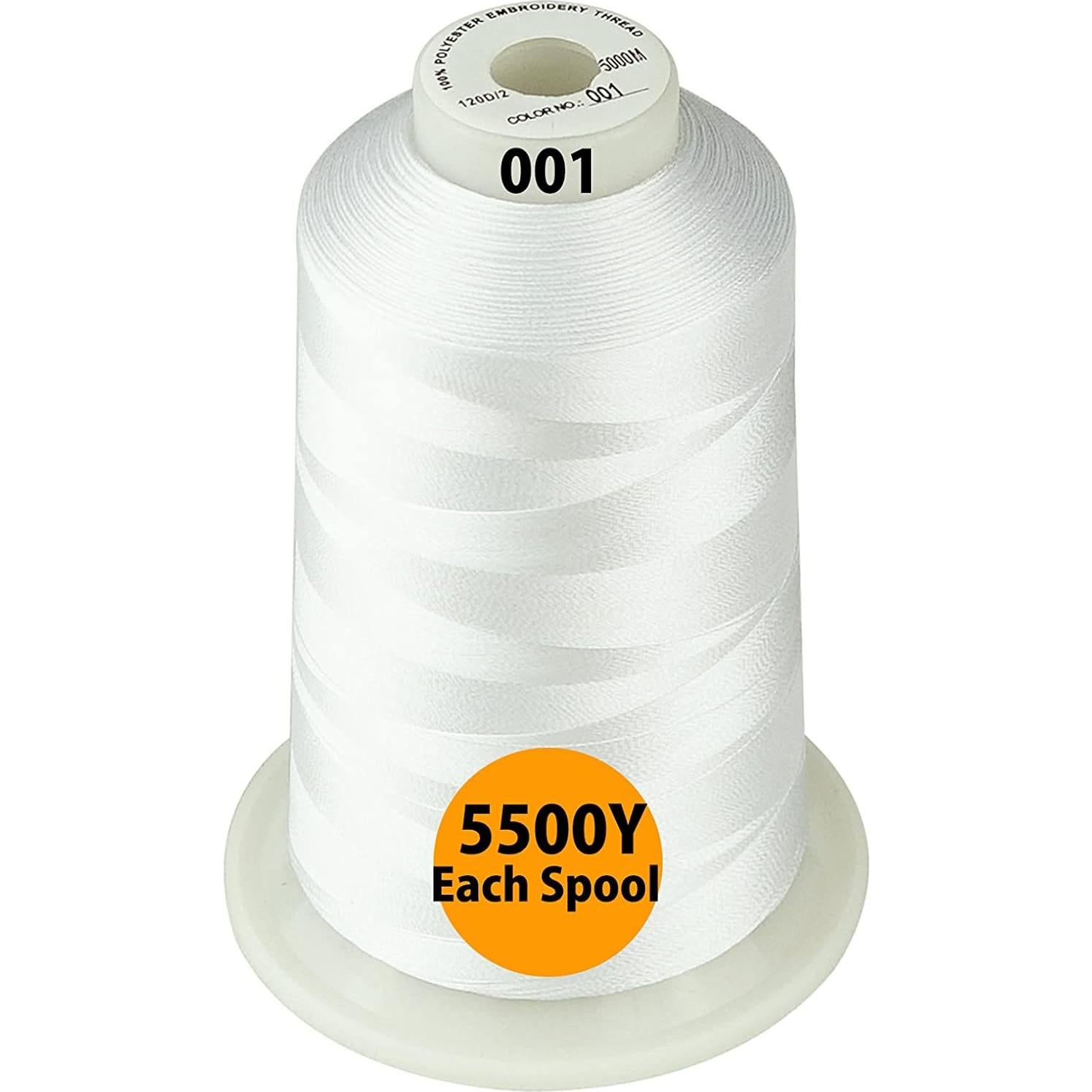 Hilo de Bordado Simthread 100% Poliester 2 Bobinas Blancas y Negras