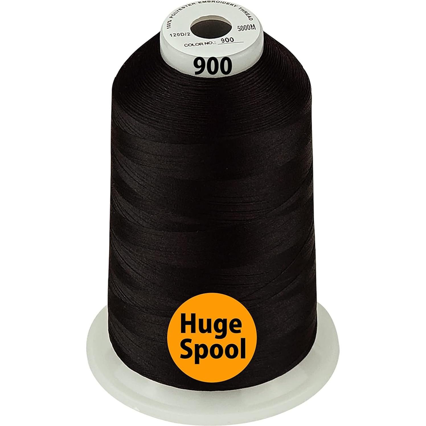 Hilo de Bordado Simthread 100% Poliester 2 Bobinas Blancas y Negras