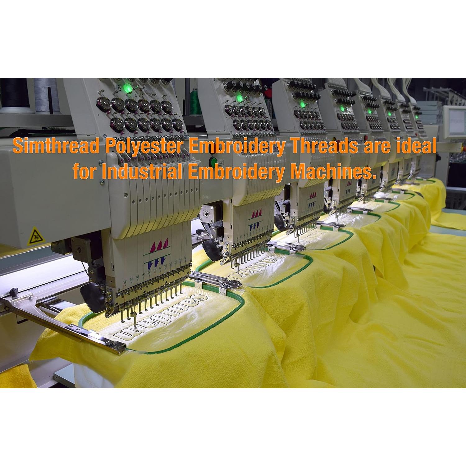 Hilo de Bordado Simthread 100% Poliester 2 Bobinas Blancas y Negras