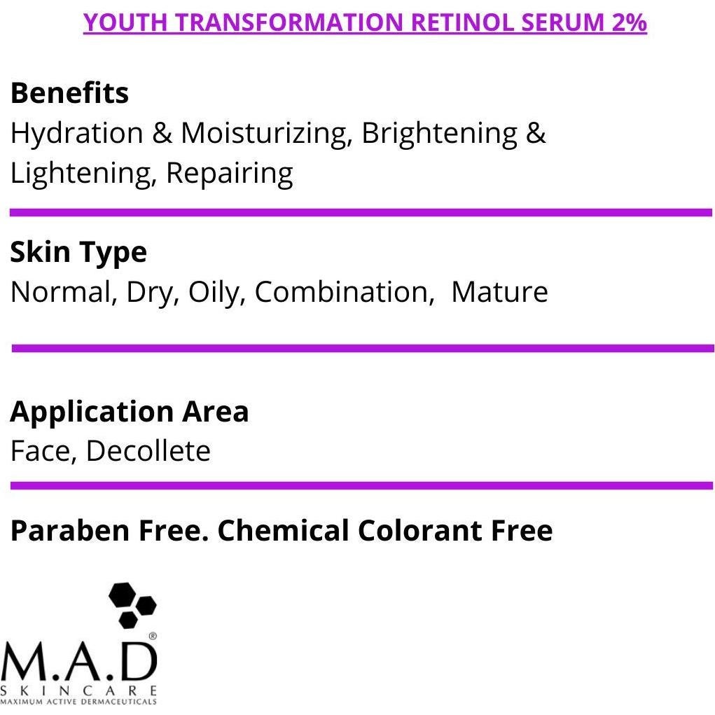 Suero Retinol 2% M.A.D Skincare Anti-Envejecimiento 72g