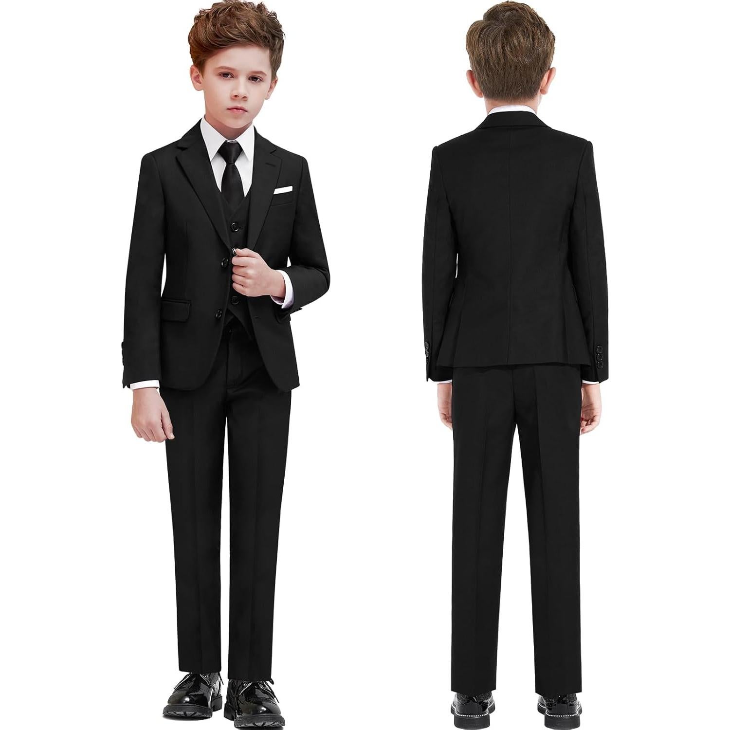 Traje Slim Fit para Niños ELPA 5 Piezas Color Negro