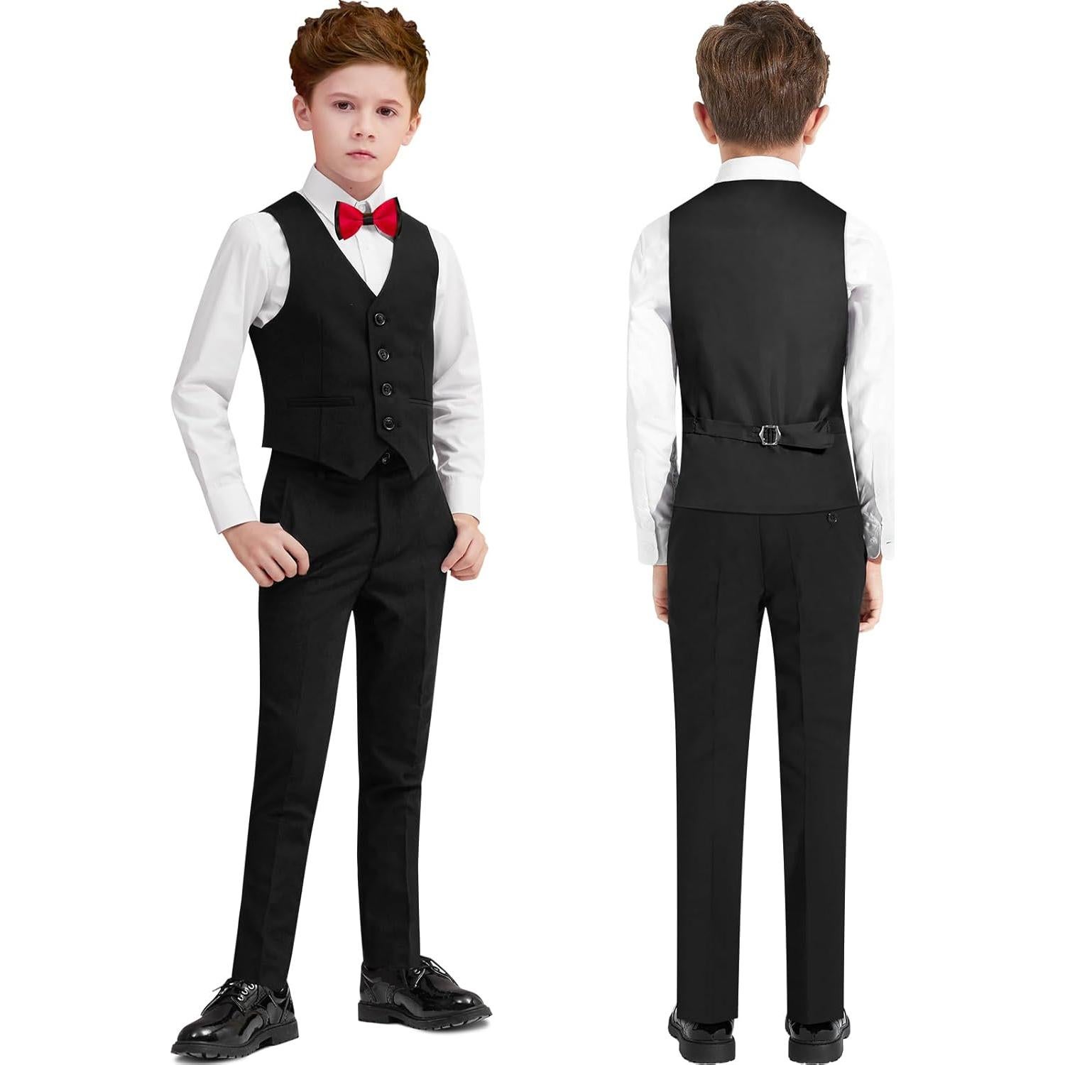 Traje Slim Fit para Niños ELPA 5 Piezas Color Negro