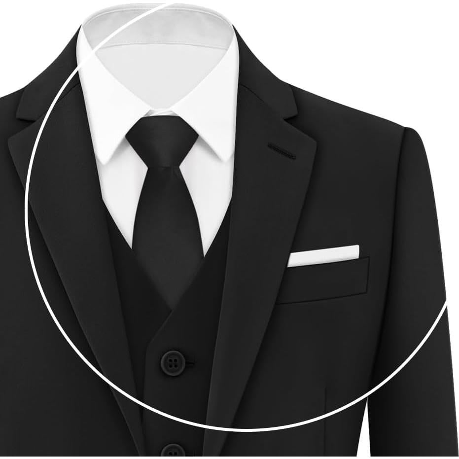 Traje Slim Fit para Niños ELPA 5 Piezas Color Negro