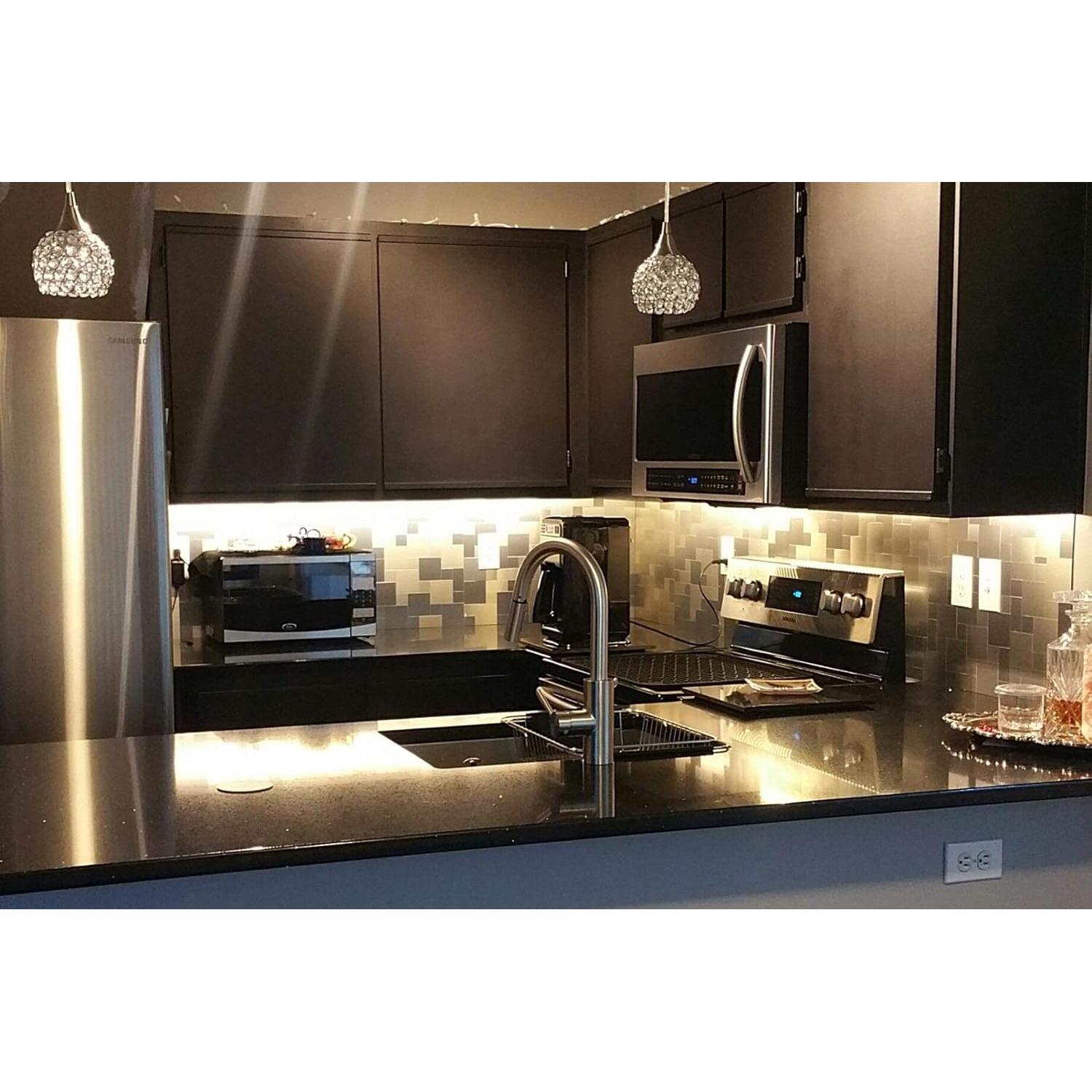 Azulejos de Metal Art3d Pelar y Pegar 10 Piezas Plata Cepillada