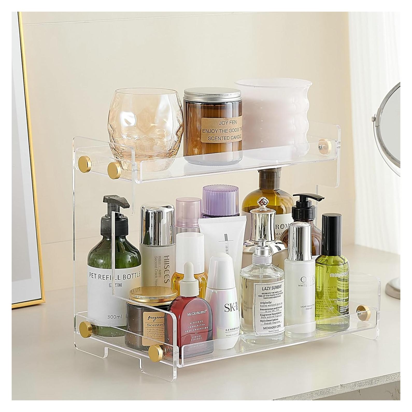 Organizador de Baño FFK Acrílico 2 Niveles Estante Cosméticos