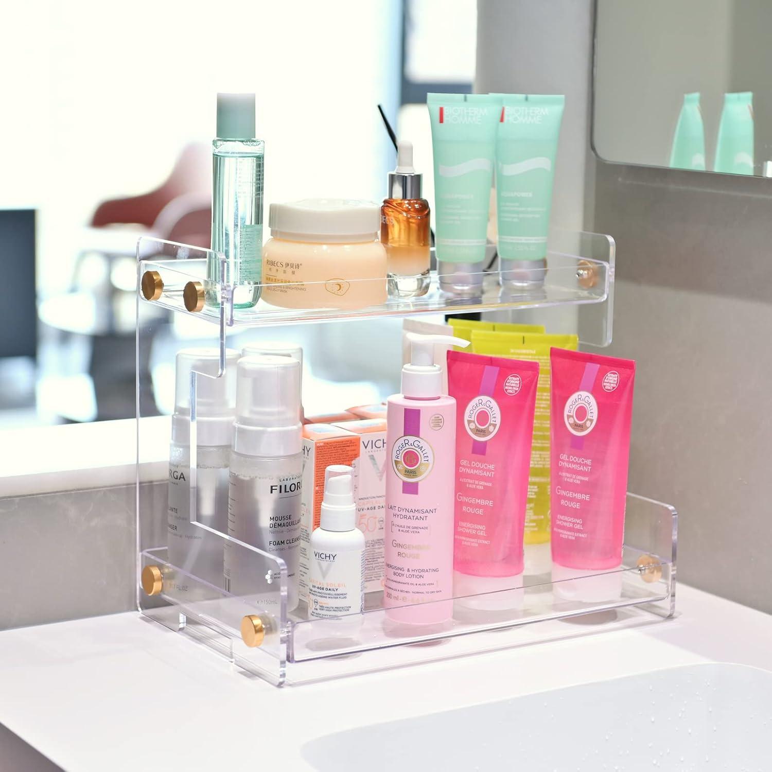 Organizador de Baño FFK Acrílico 2 Niveles Estante Cosméticos