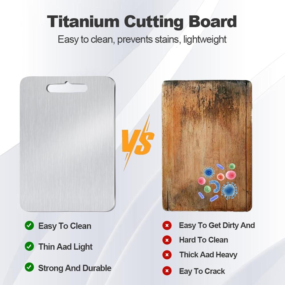 Tabla de Cortar de Titanio Puro HYUEE 30.48x20.32 cm Antideslizante