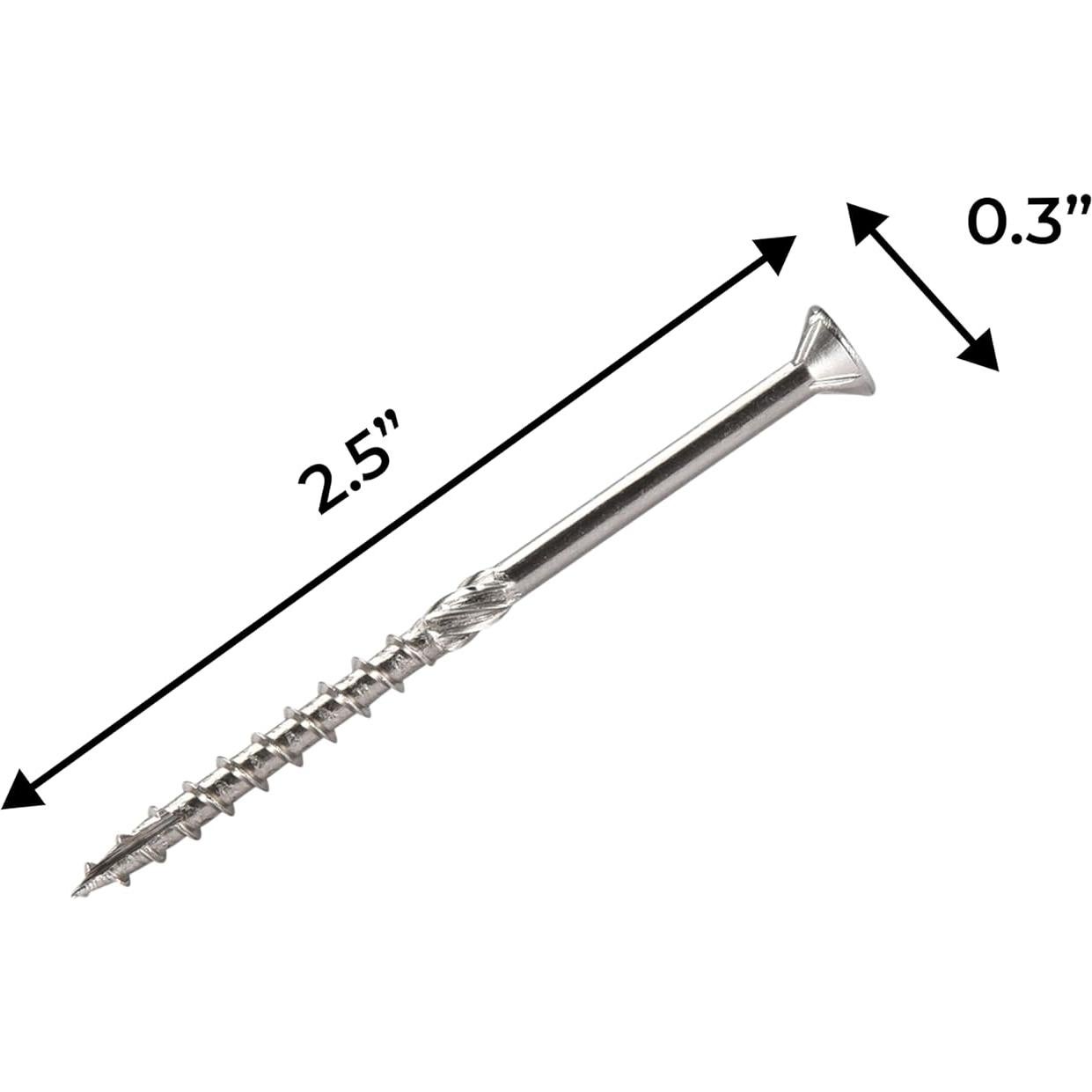 Tornillos para Deck Bolt Dropper Acero Inoxidable 6.35 cm - 350 Pzas