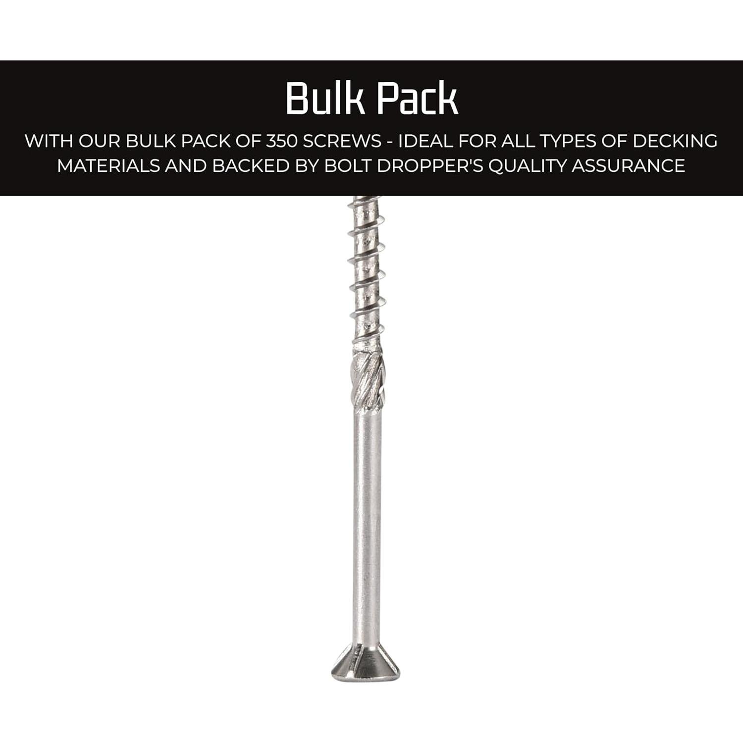 Tornillos para Deck Bolt Dropper Acero Inoxidable 6.35 cm - 350 Pzas
