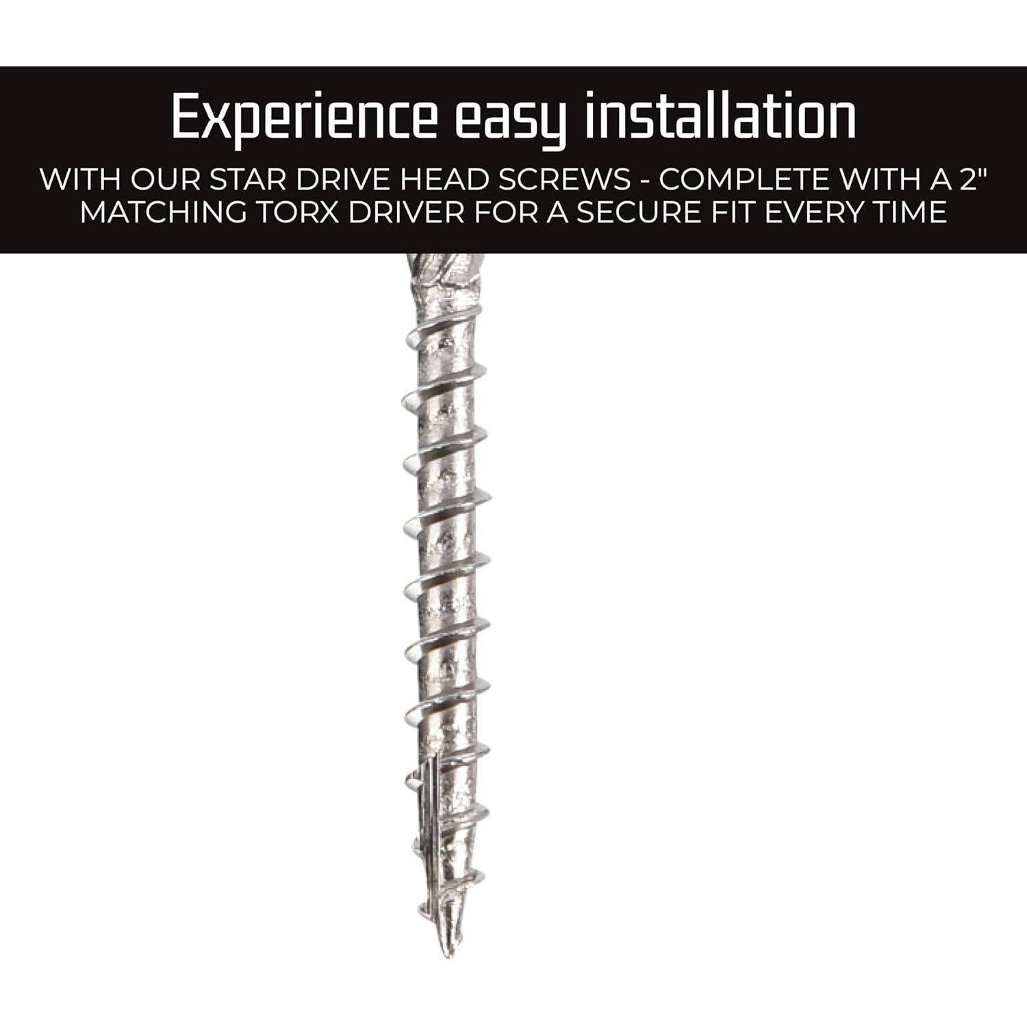 Tornillos para Deck Bolt Dropper Acero Inoxidable 6.35 cm - 350 Pzas