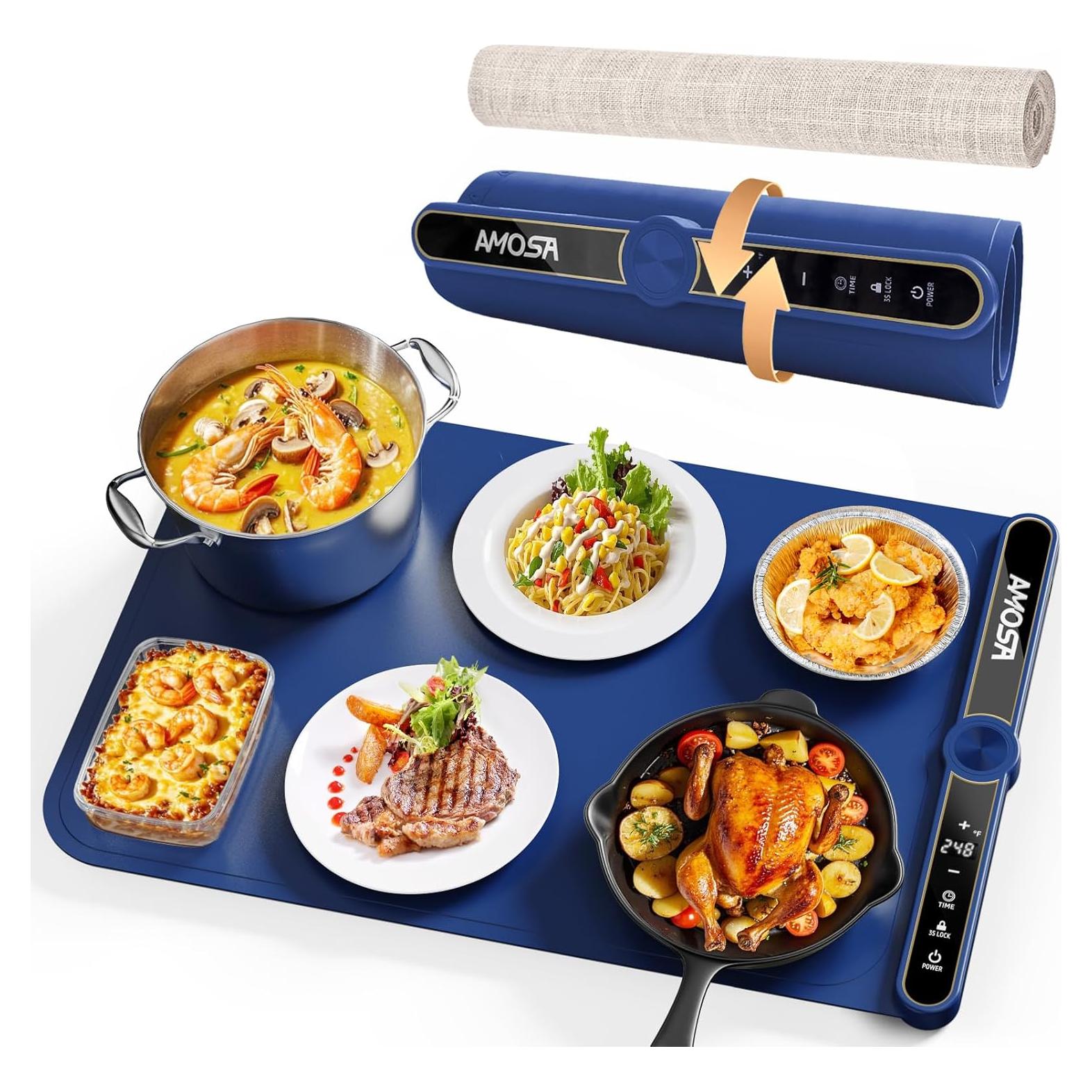 Alfombrilla Calentadora de Comida AMOSA 330W Azul 58.4x38.1cm