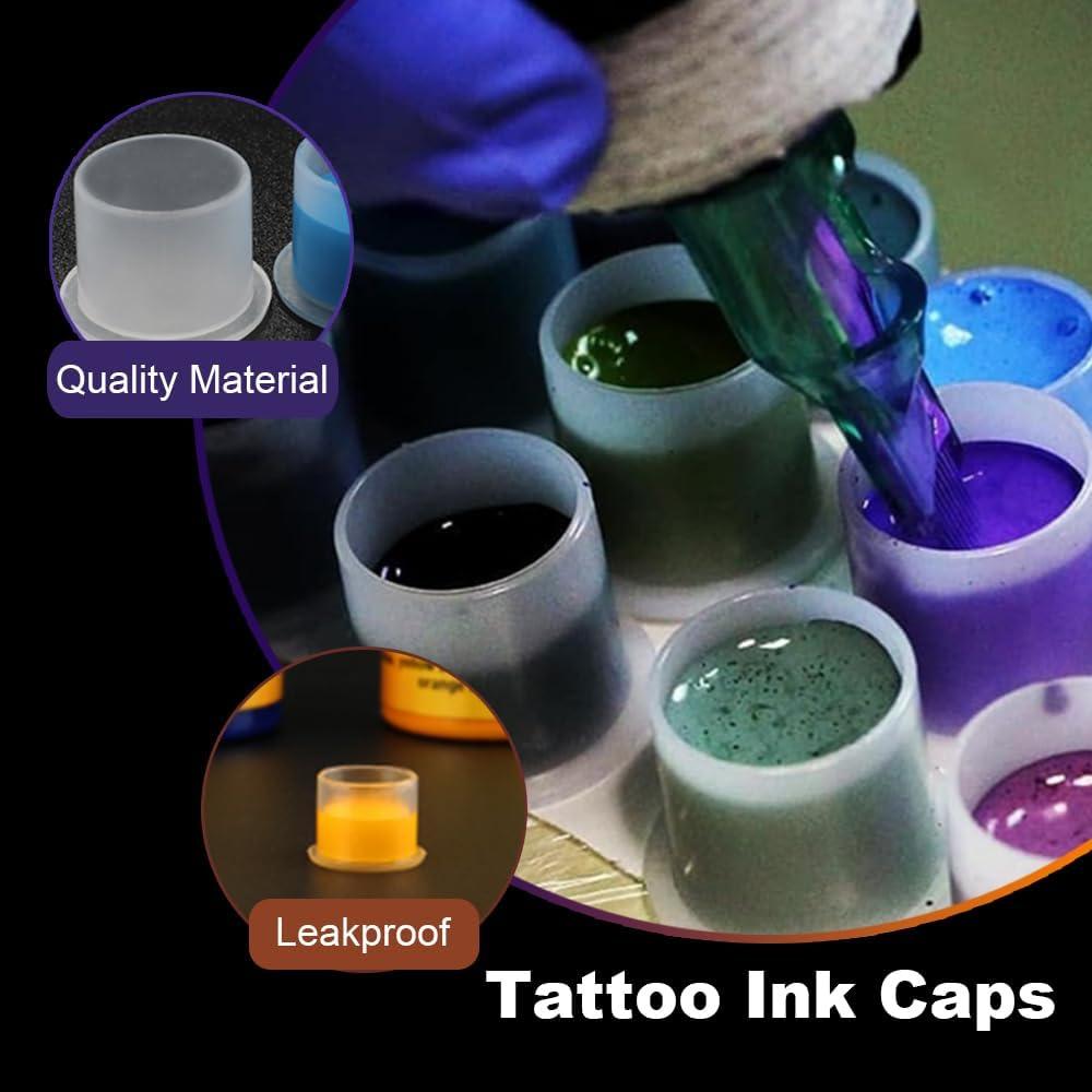 1000 Tapas de Tinta para Tatuajes Gakonp 11mm Plásticas