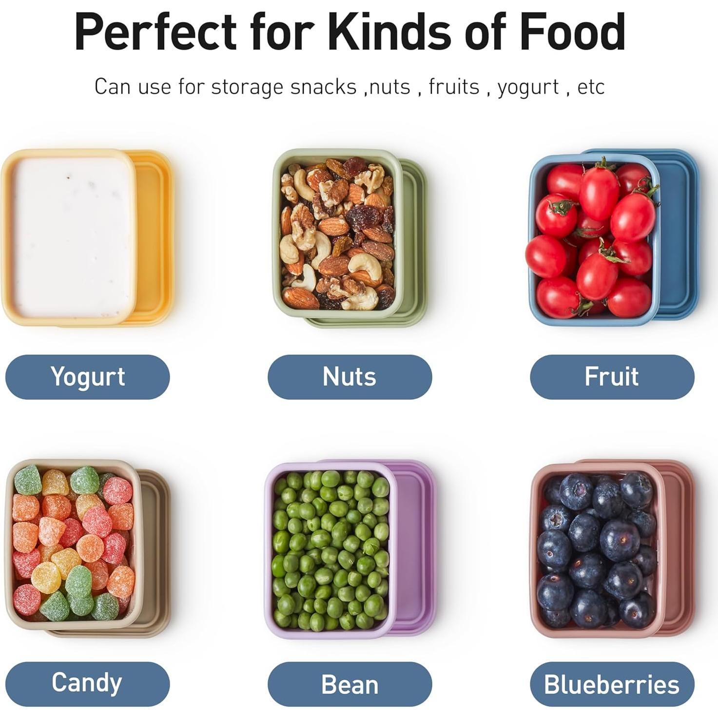 Contenedores de Snack ISSEVE de Silicona 8oz - 4 Piezas