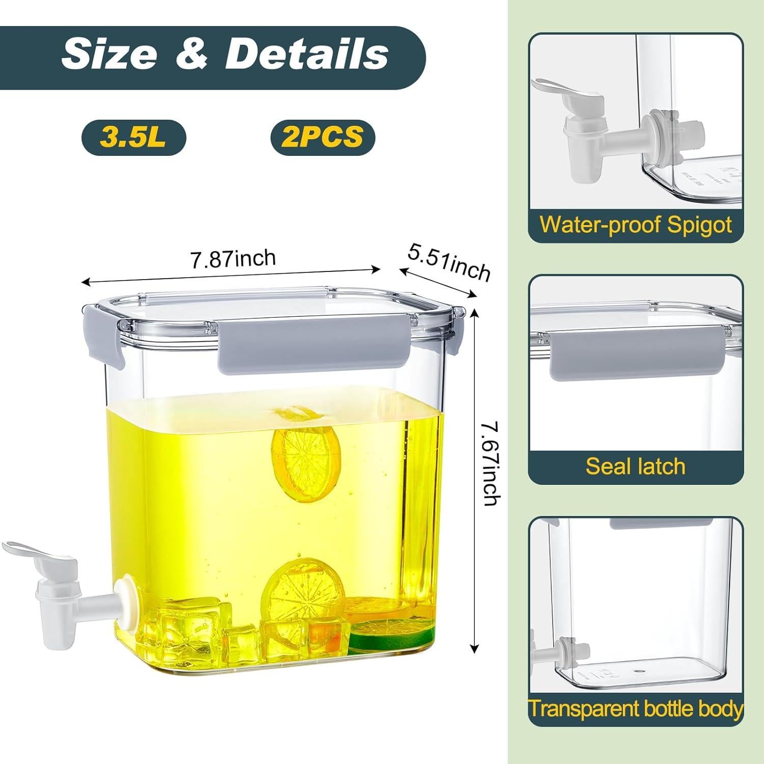 Dispensador de Bebidas Irenare 3.5L con Grifo y Tapa Gris