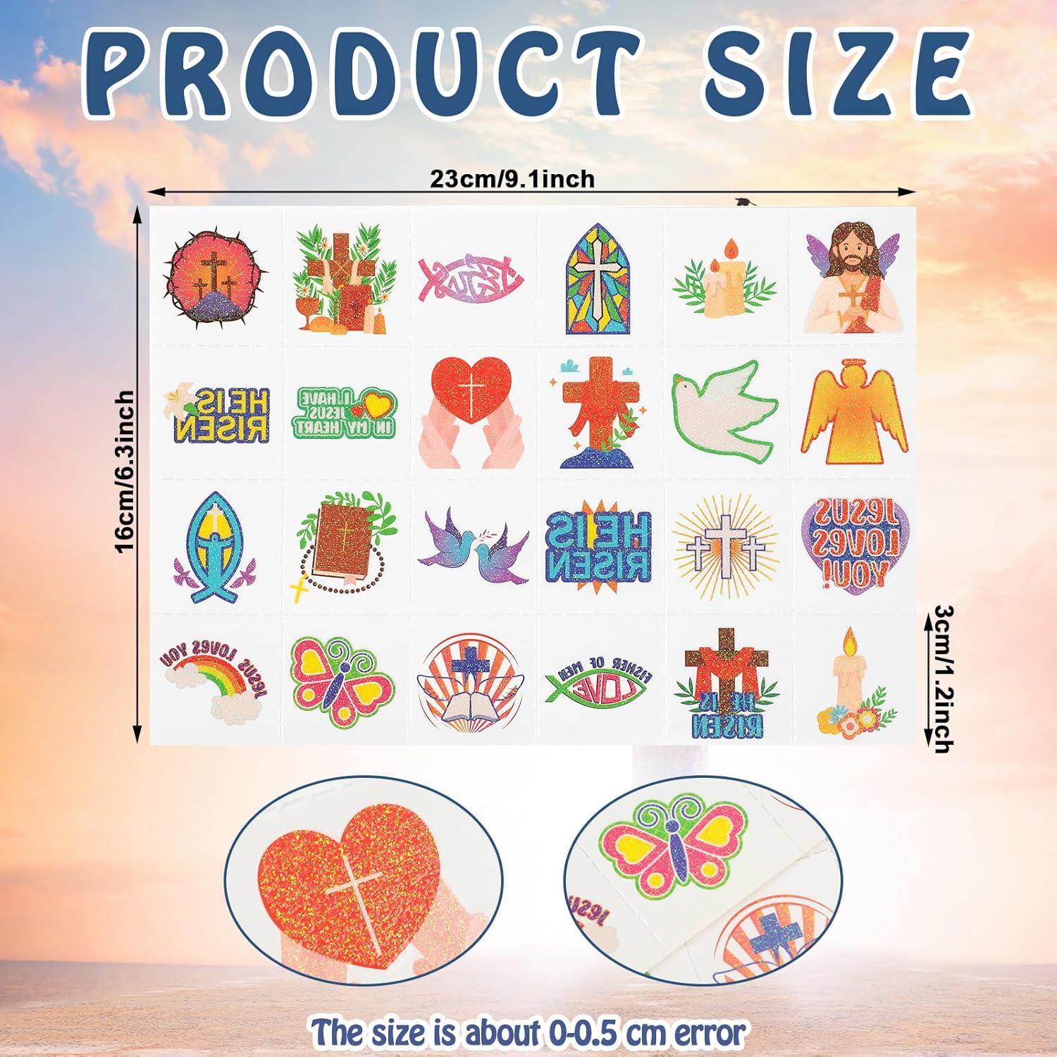 Tatuajes Temporales Religiosos Brillantes Landhoow 240 Pcs
