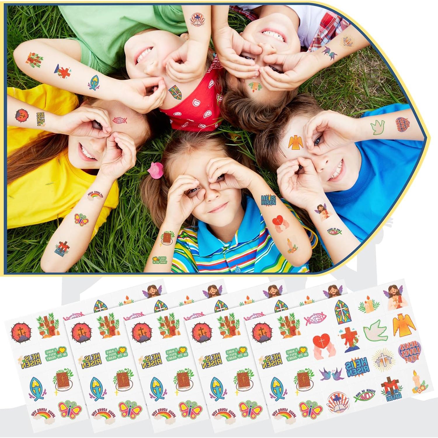 Tatuajes Temporales Religiosos Brillantes Landhoow 240 Pcs