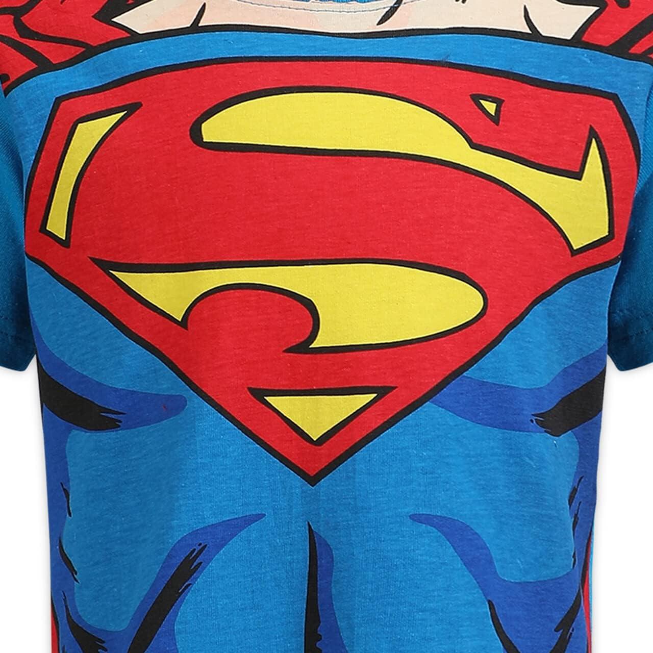 Camiseta Superman para Niños con Capa Desmontable 100% Algodón