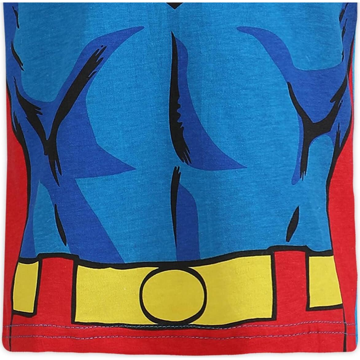 Camiseta Superman para Niños con Capa Desmontable 100% Algodón