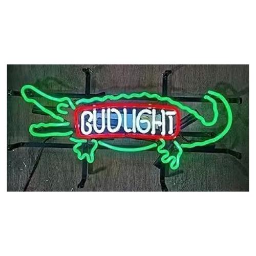 Cartel de Neón Cocodrilo Bud Light 60.96 x 50.8 cm