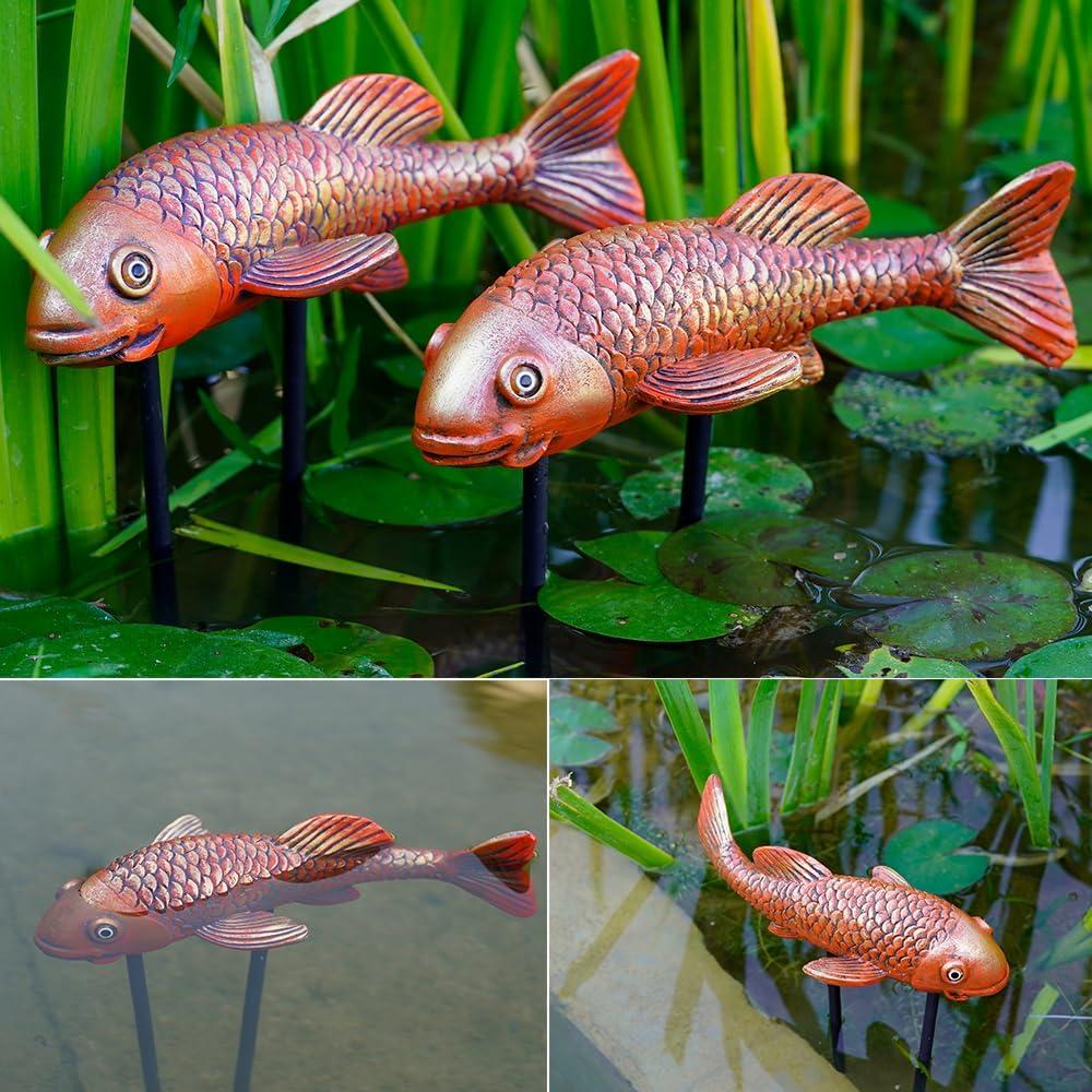 Estatuas de Jardín Koi VKEVOC - Cerámica Resistente a la Intemperie