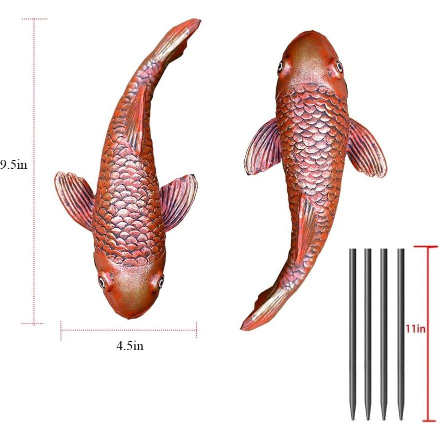 Estatuas de Jardín Koi VKEVOC - Cerámica Resistente a la Intemperie