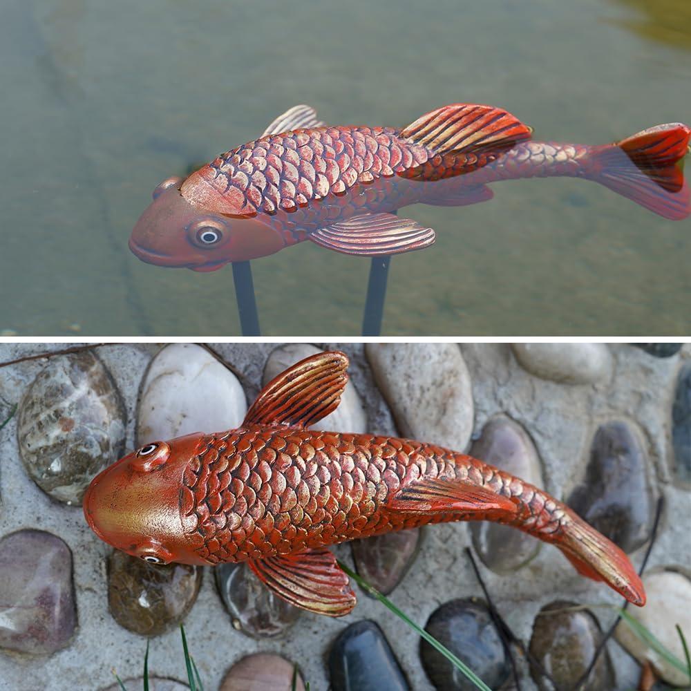 Estatuas de Jardín Koi VKEVOC - Cerámica Resistente a la Intemperie