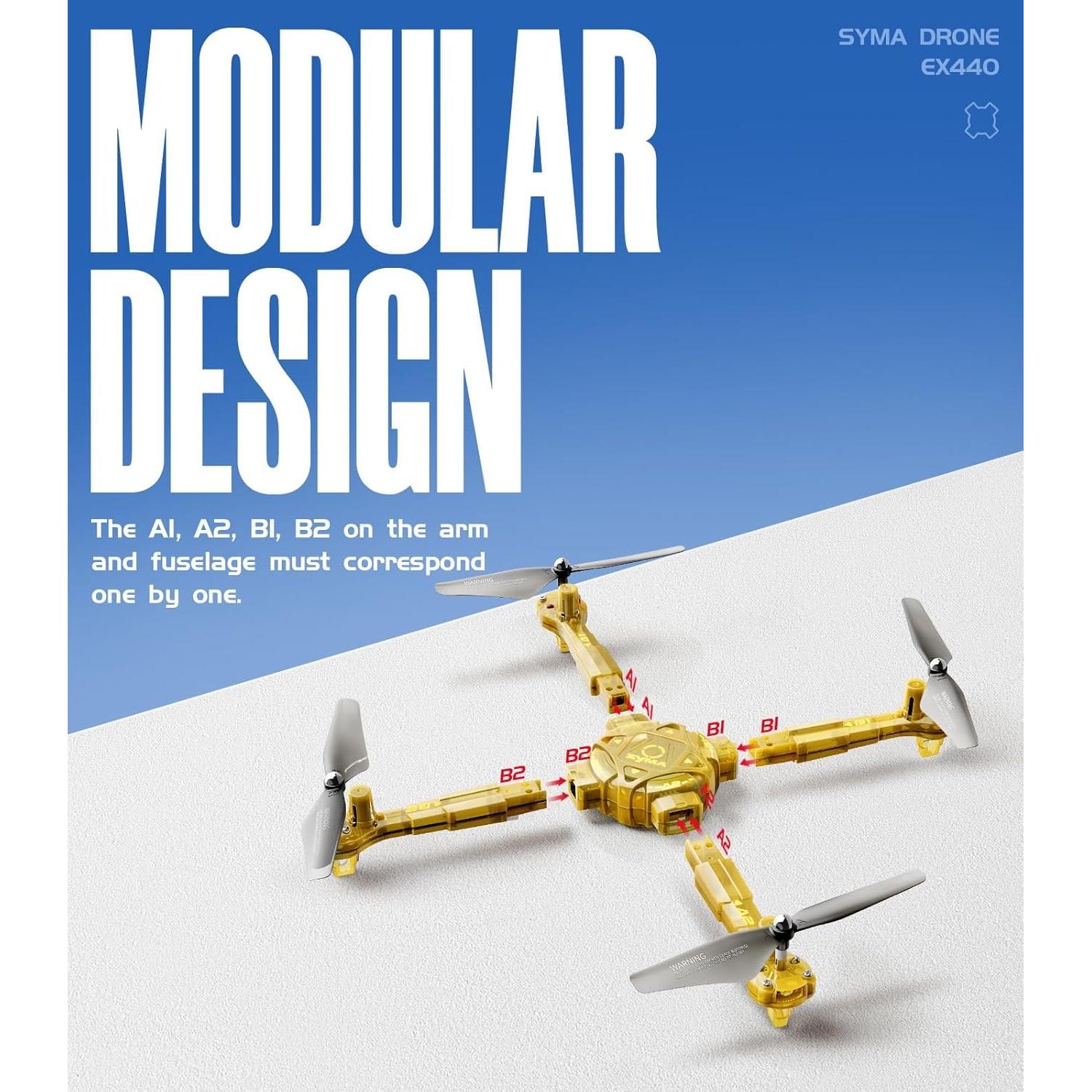 Drone SYMA X440 para Niños, 16 Min de Vuelo, LED 7 Colores