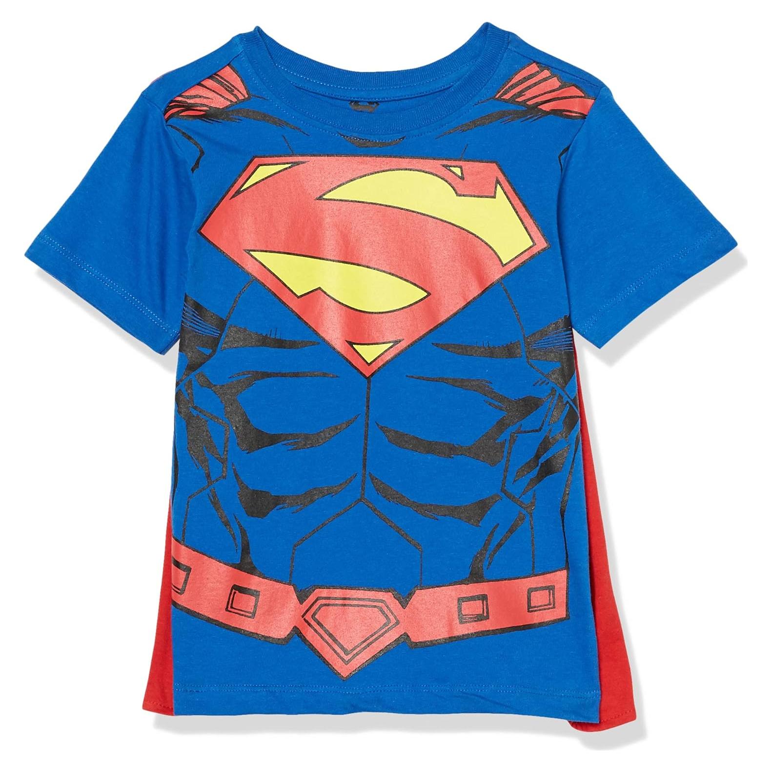 Camiseta Superman con Capa Manga Corta Niños DC Comics