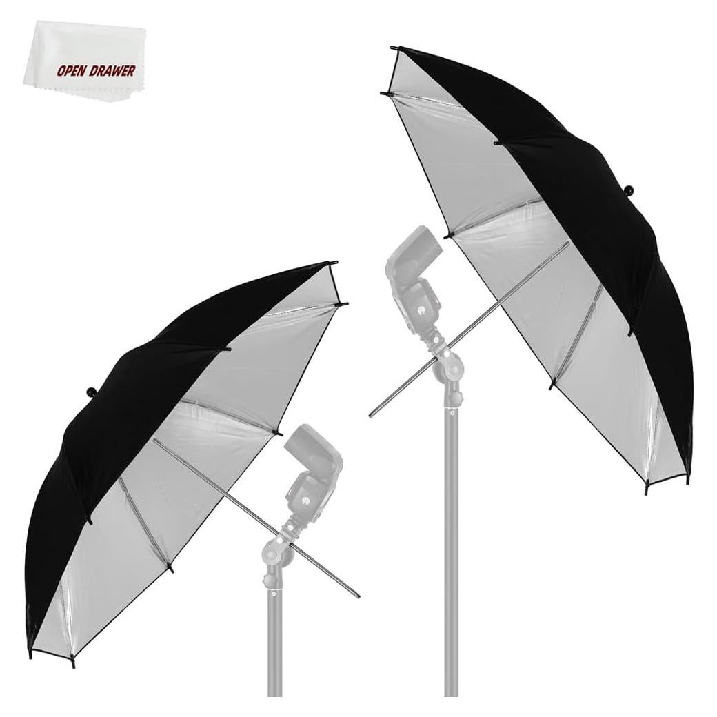 Paraguas Reflectante AMBITFUL 108cm Negro Plateado x2