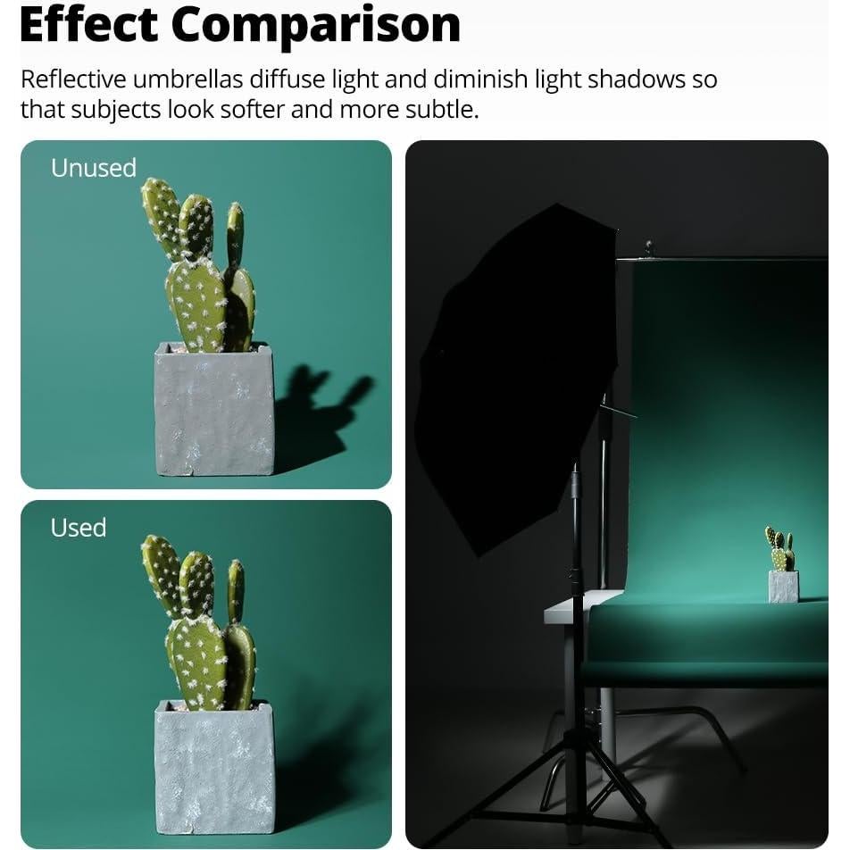 Paraguas Reflectante AMBITFUL 108cm Negro Plateado x2